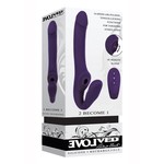 2 Become 1 Rechargeable Silicone Vibrator with Remote Control - Purple
