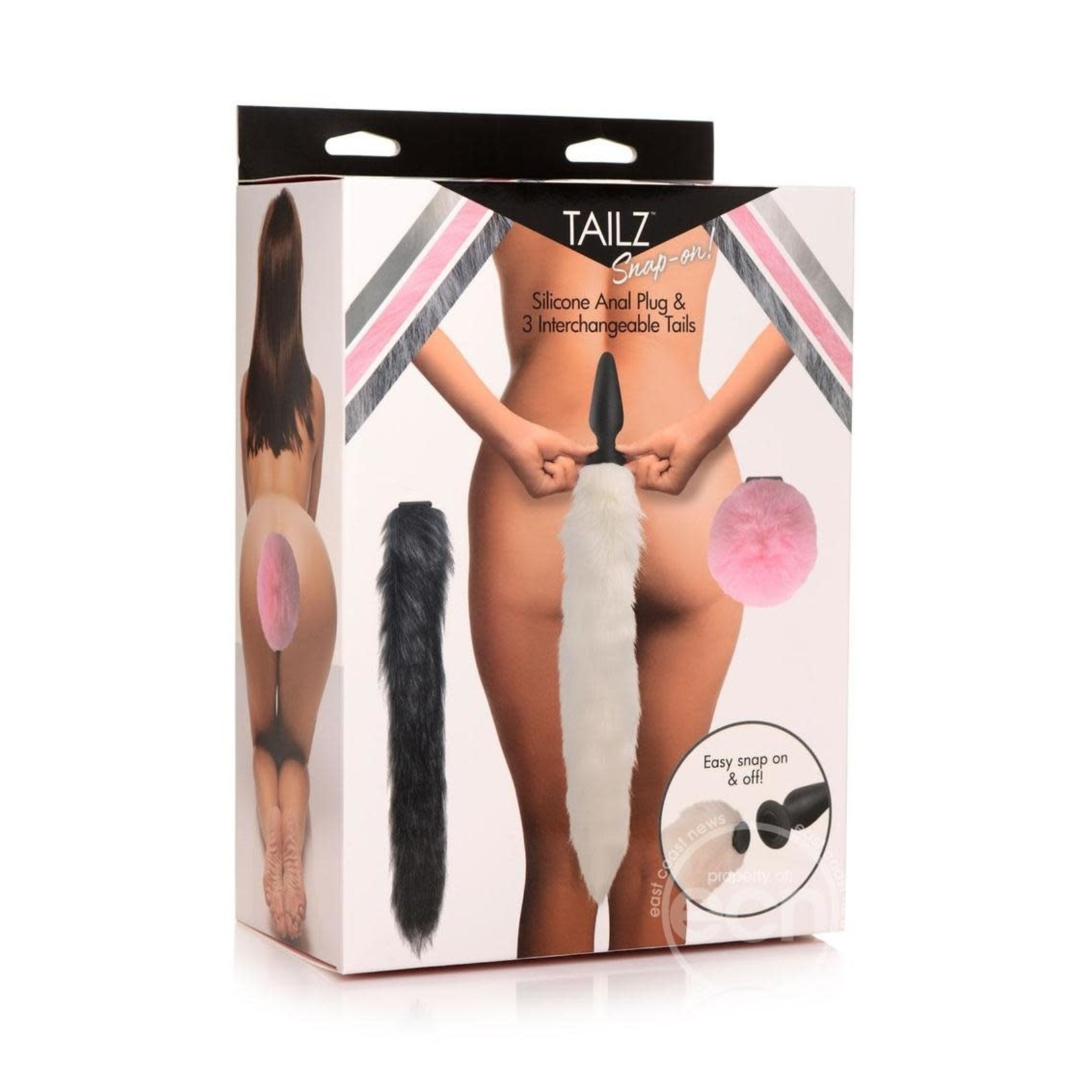 Tailz Tailz Silicone Anal Plug & 3 Interchangeable Tails Set - Assorted Colors