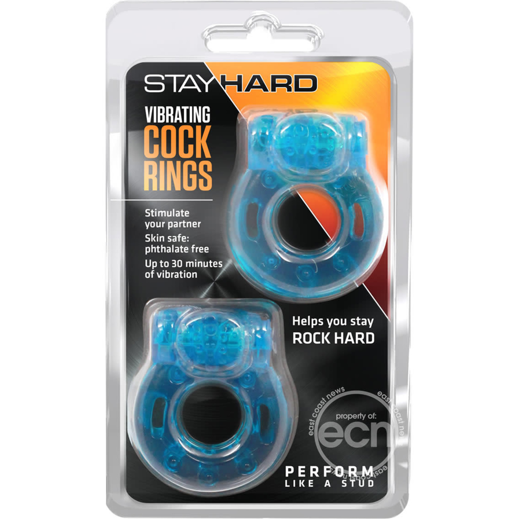 Stay Hard Vibrating Cock Rings (2 Pack) - Blue