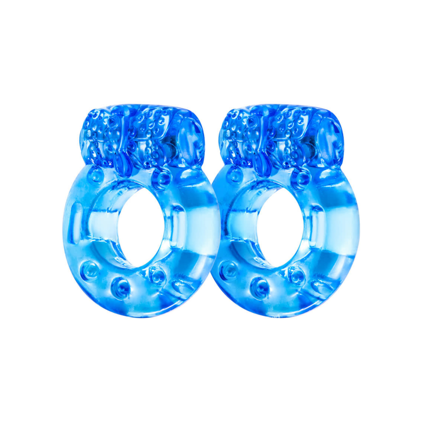 Stay Hard Vibrating Cock Rings (2 Pack) - Blue