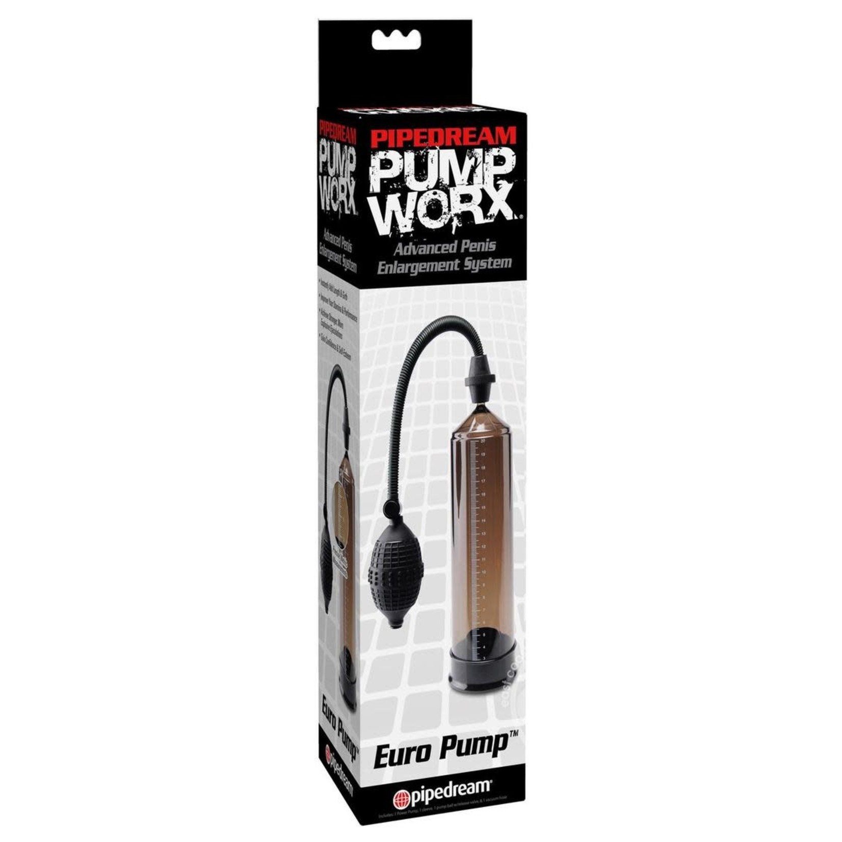 Pump Worx Euro Pump Advanced Penis Enlargement System - Smoke And Black