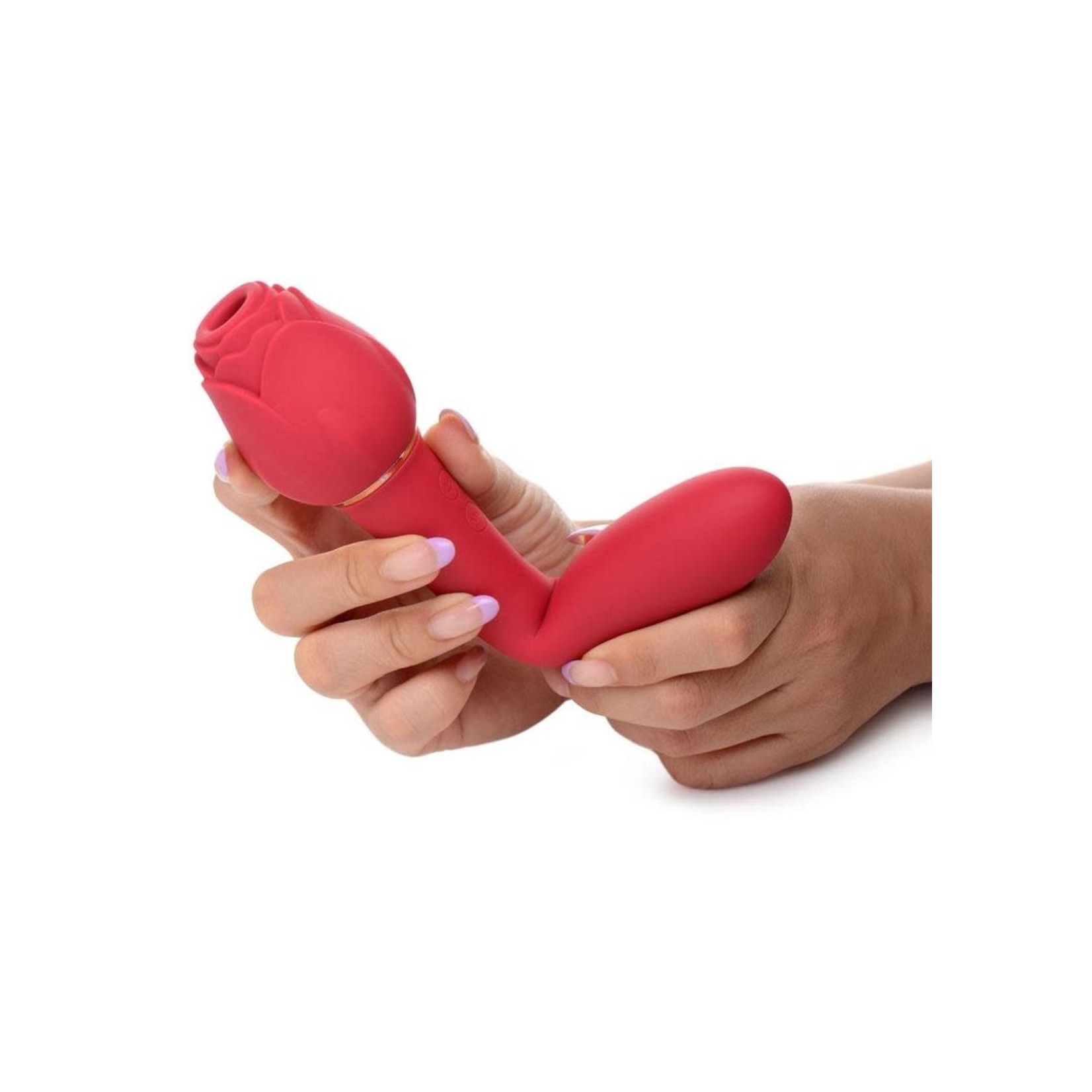 Inmi Bloomgasm Suction Rose Vibrator Rechargeable Clit Stimulator - Red