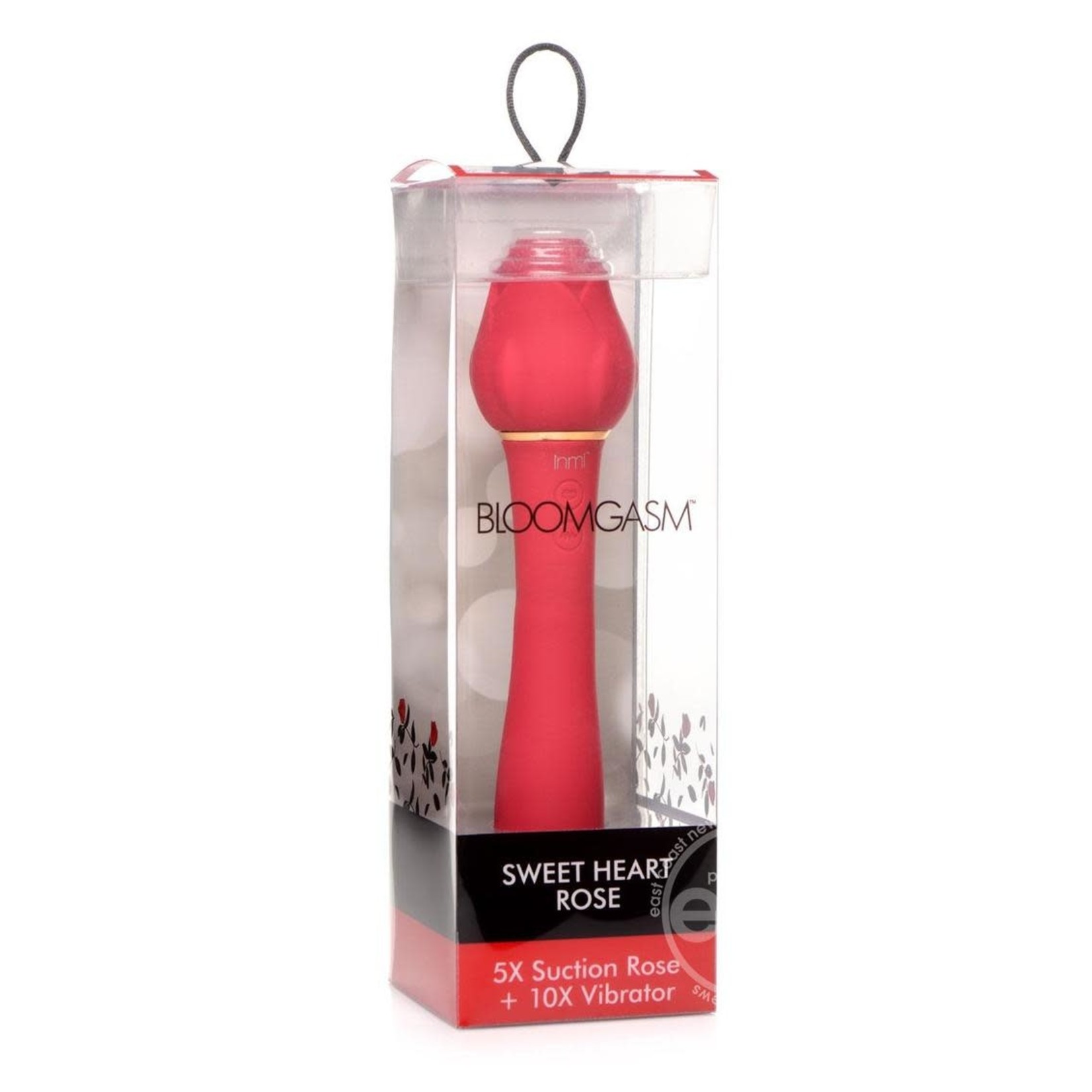 Inmi Bloomgasm Suction Rose Vibrator Rechargeable Clit Stimulator - Red