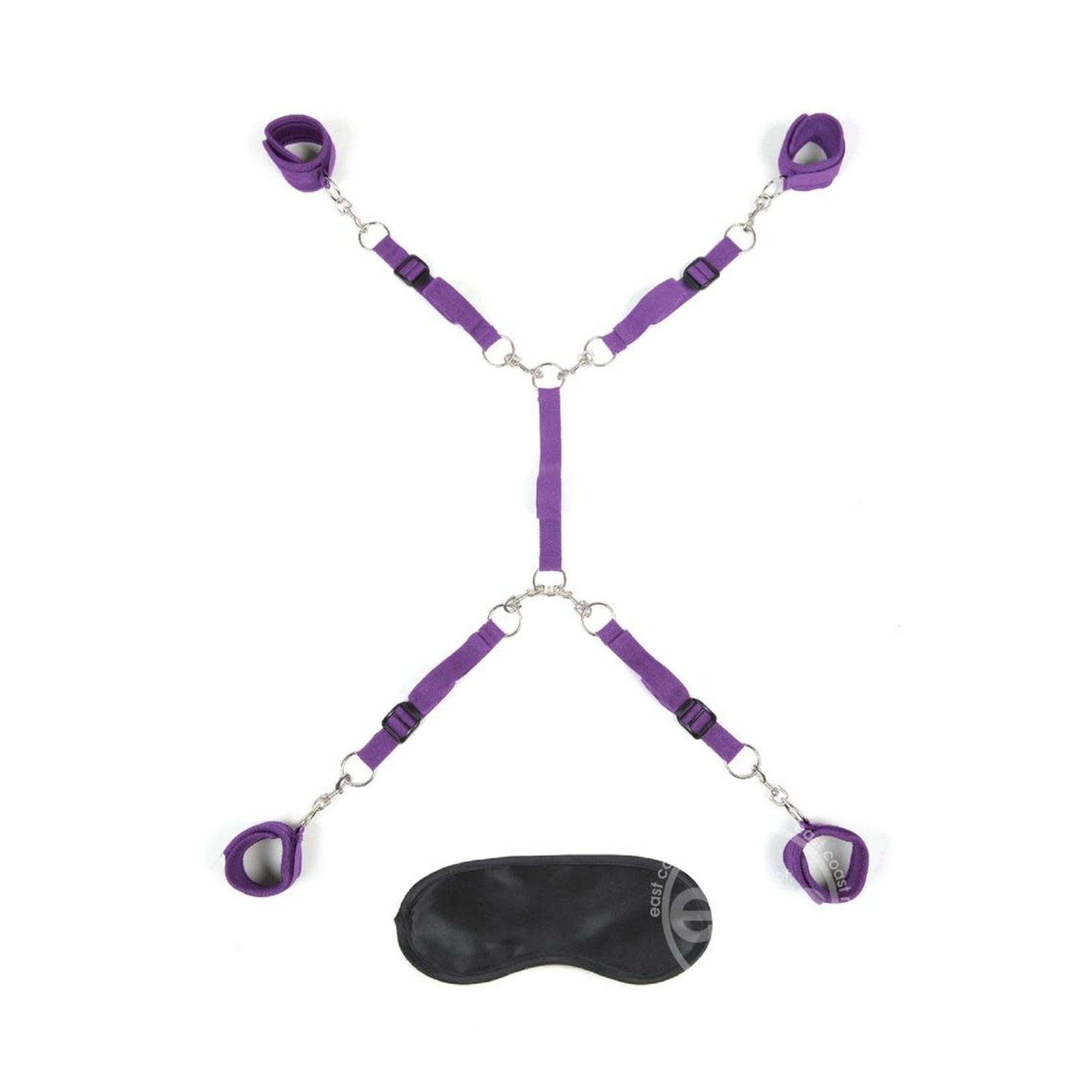 Lux Fetish Bed Spreader Kit 7 Piece  - Purple