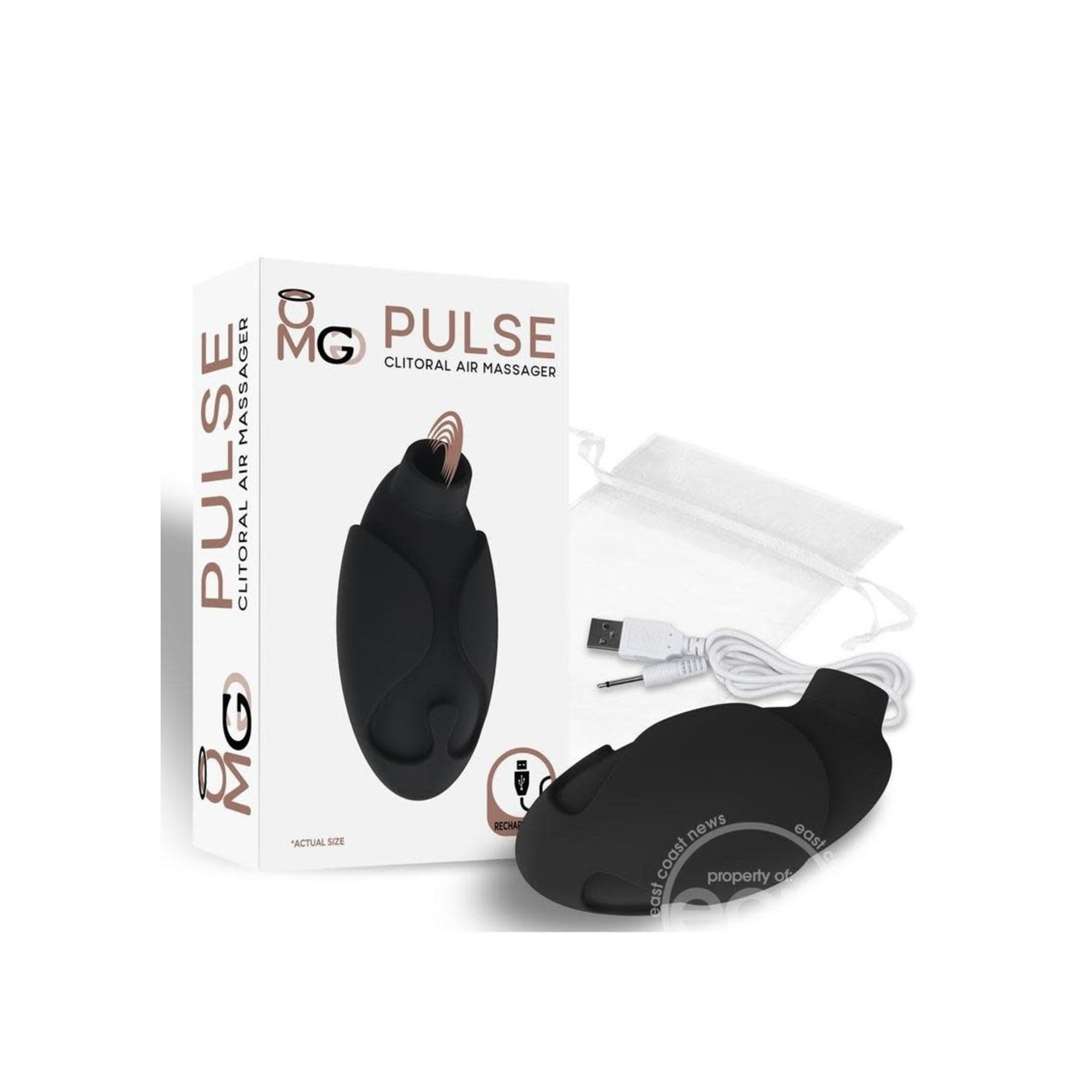 OMG Pulse Rechargeable Silicone Clitoral Air Massager - Black