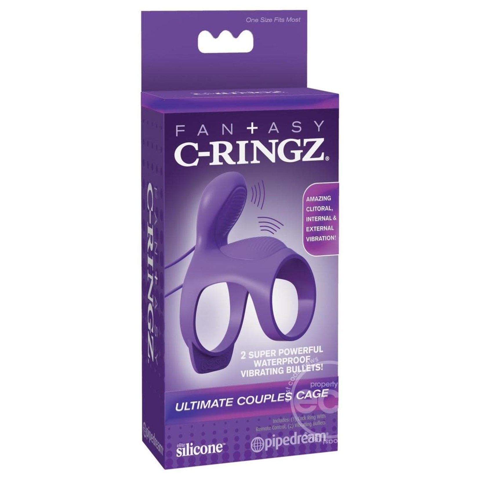 Fantasy C-Ringz Ultimate Silicone Couples Cage Cock Ring - Purple