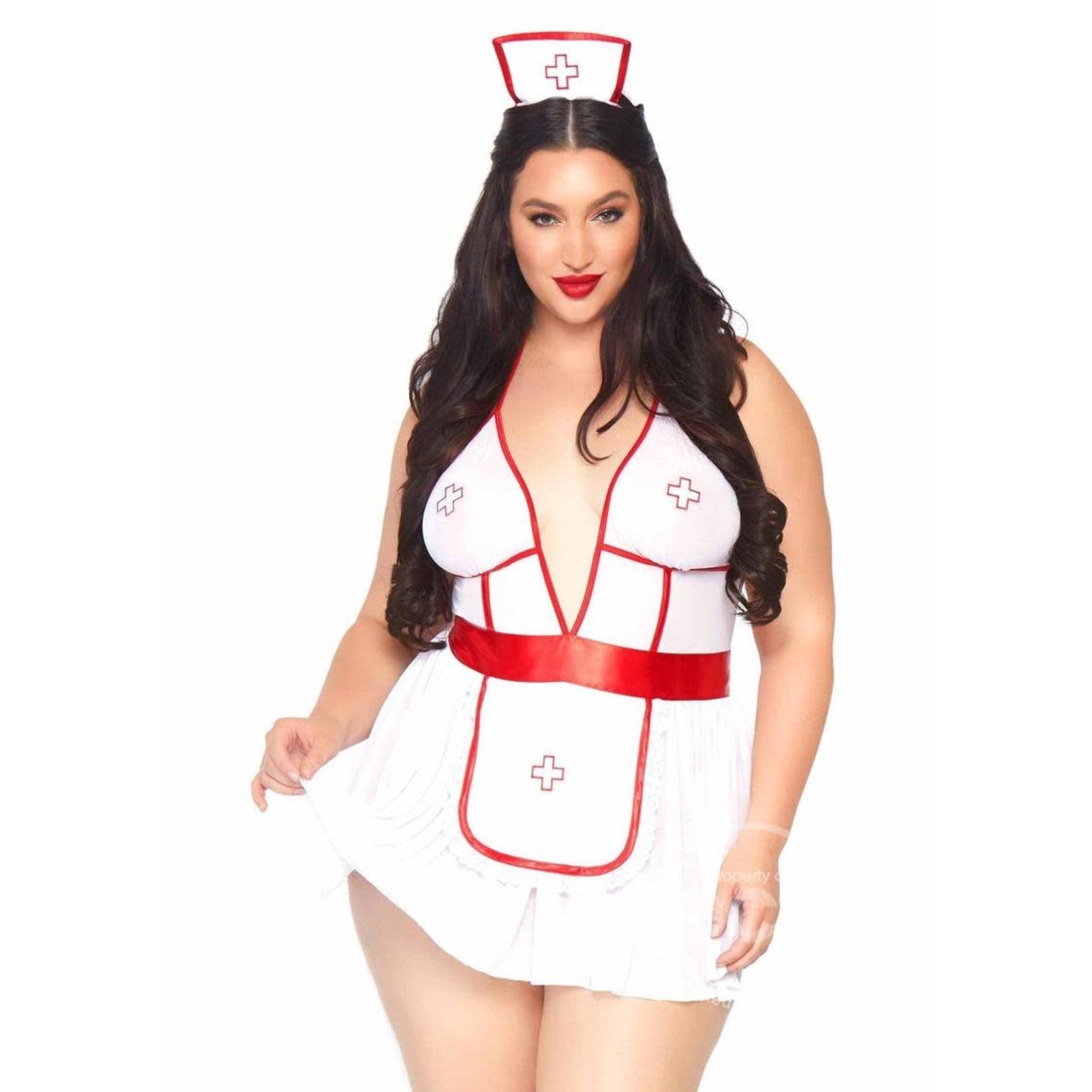 Leg Avenue Nightshift Nurse Set (3 piece) - White/Red