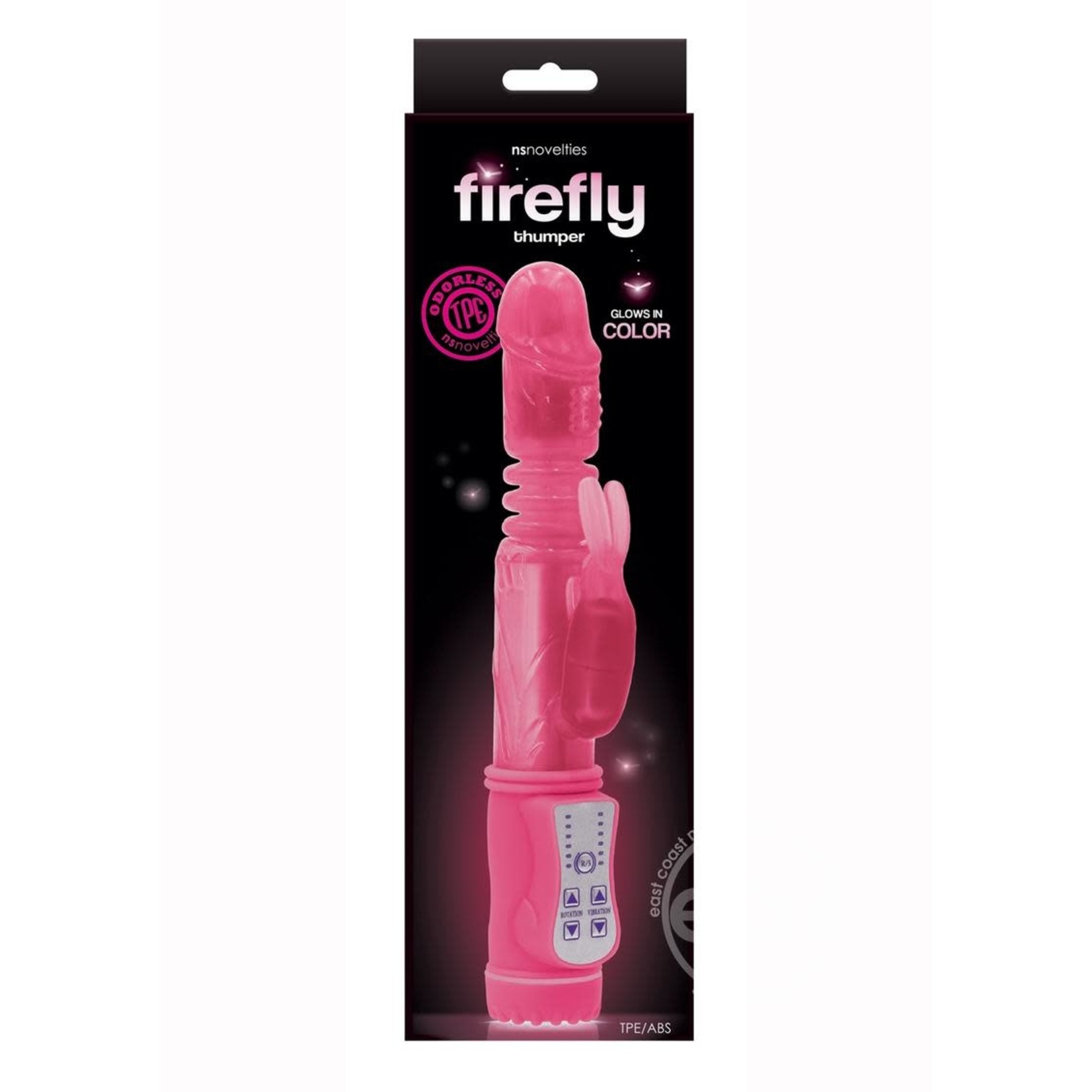 Firefly Thumper Glow In The Dark Thrusting & Rotating Rabbit - Pink