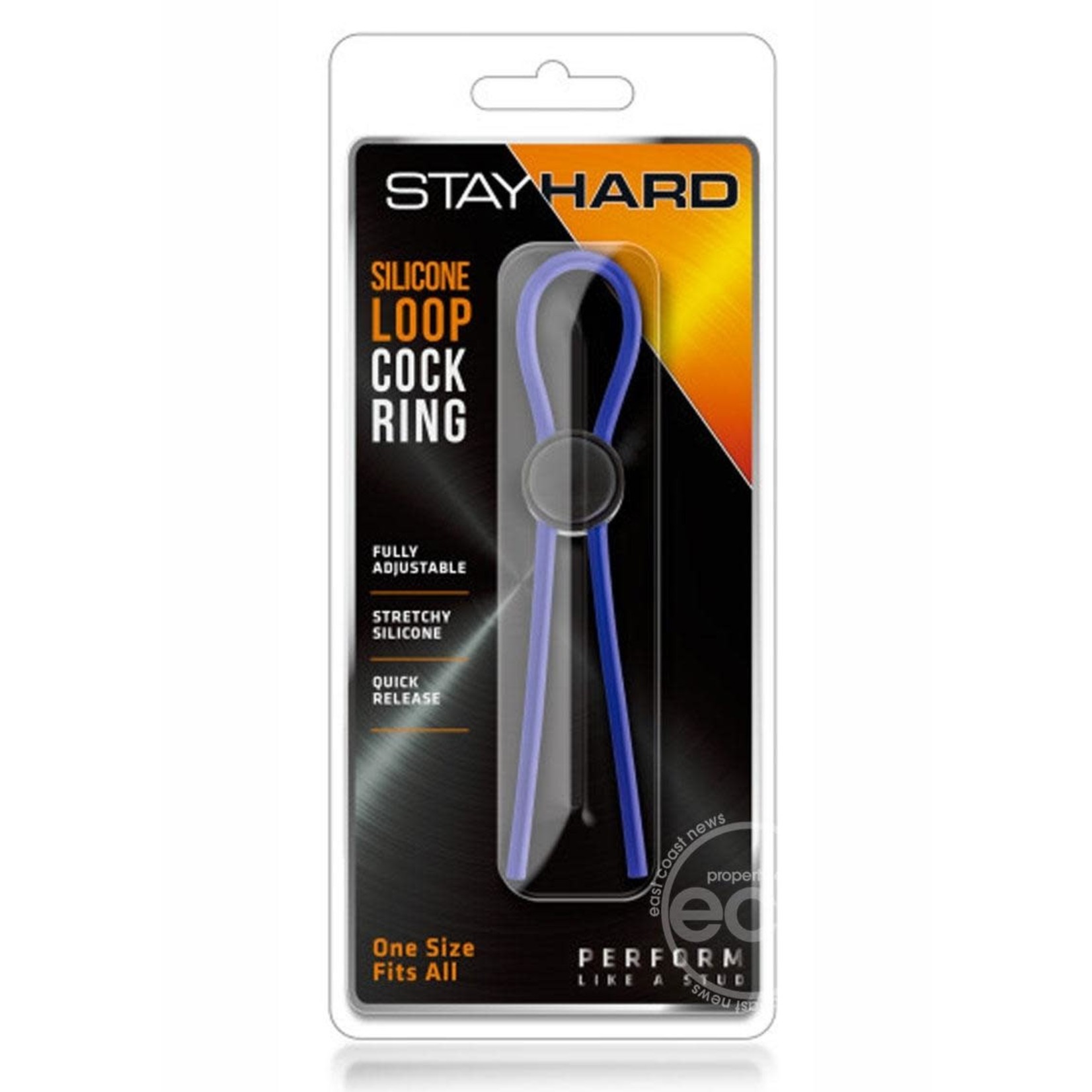 Stay Hard Silicone Loop Cock Ring - Blue