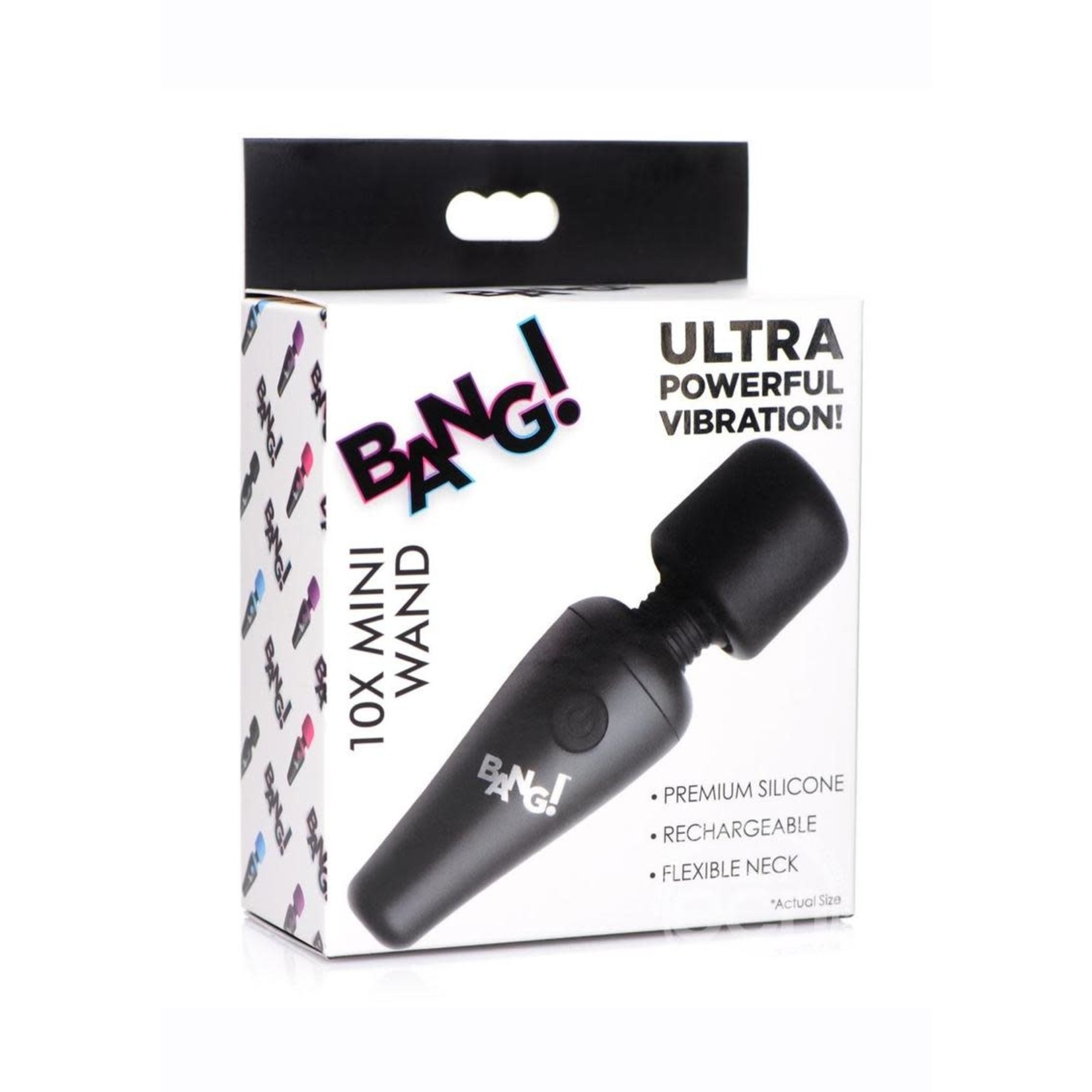 Bang! 10X Vibrating Mini Rechargeable Silicone Wand - Black