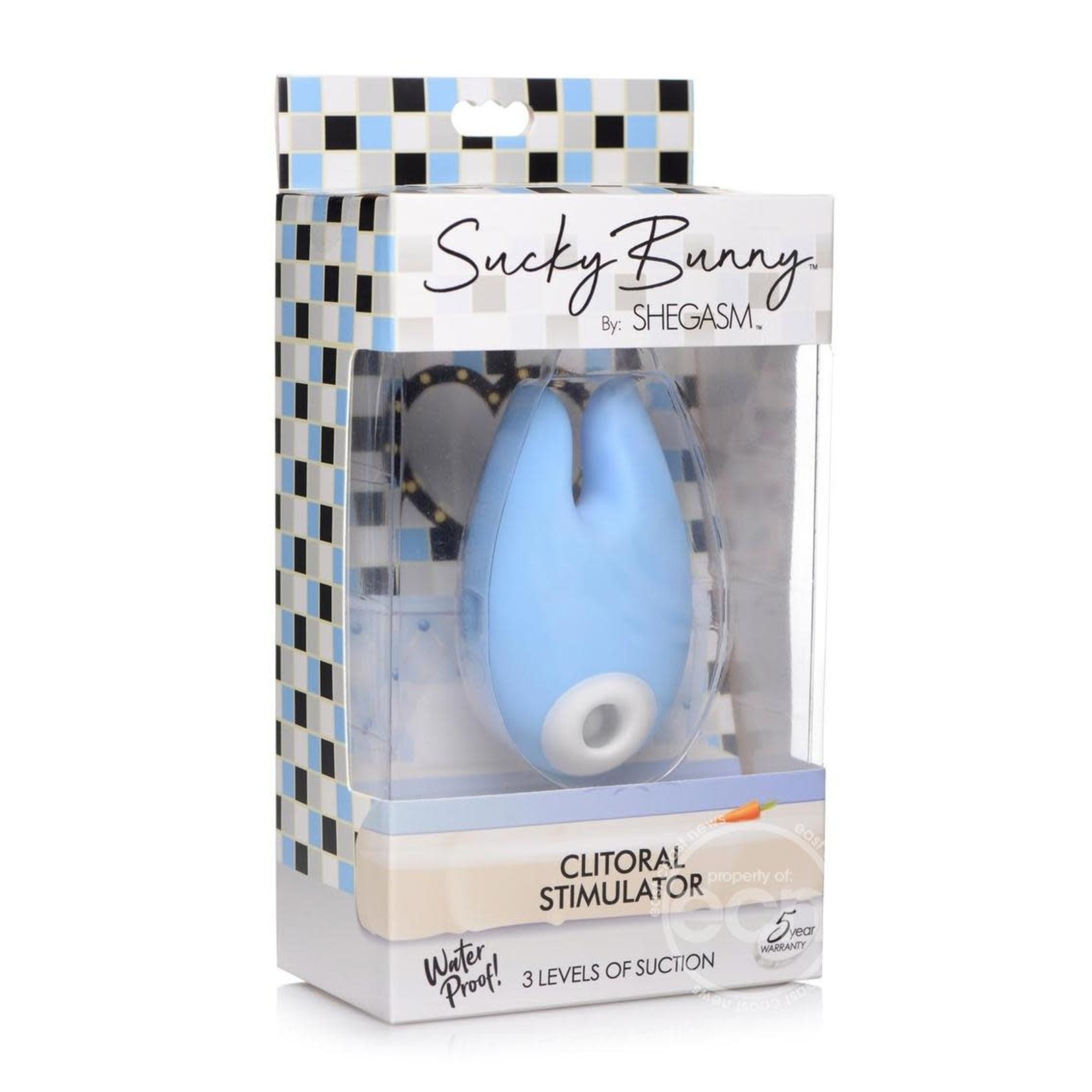 Inmi Shegasm Sucky Bunny 20X Rechargeable Silicone Clitoral Stimulator - Blue