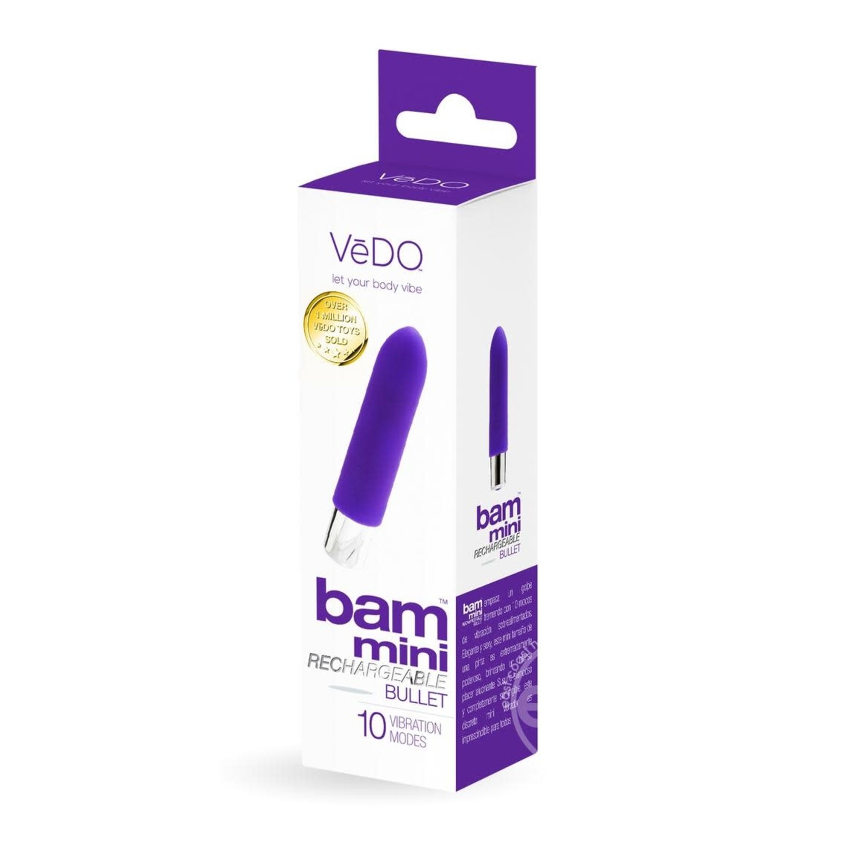 VeDO Bam Mini Rechargeable Silicone Bullet Vibrator - Into You Indigo