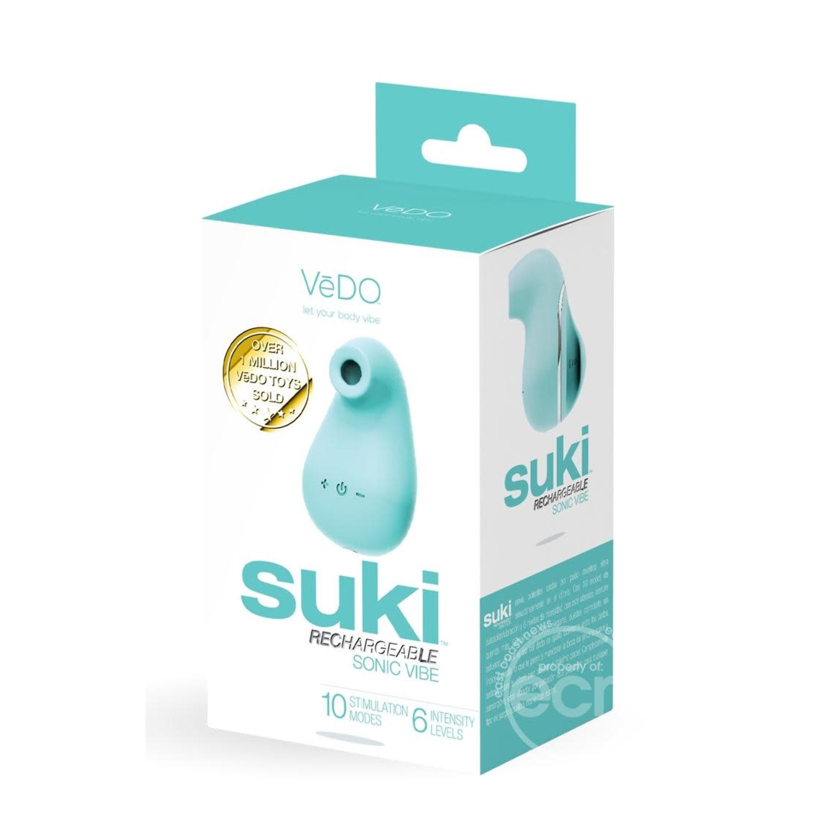 VeDO Suki Rechargeable Silicone Sonic Vibrator - Tease Me Turquoise