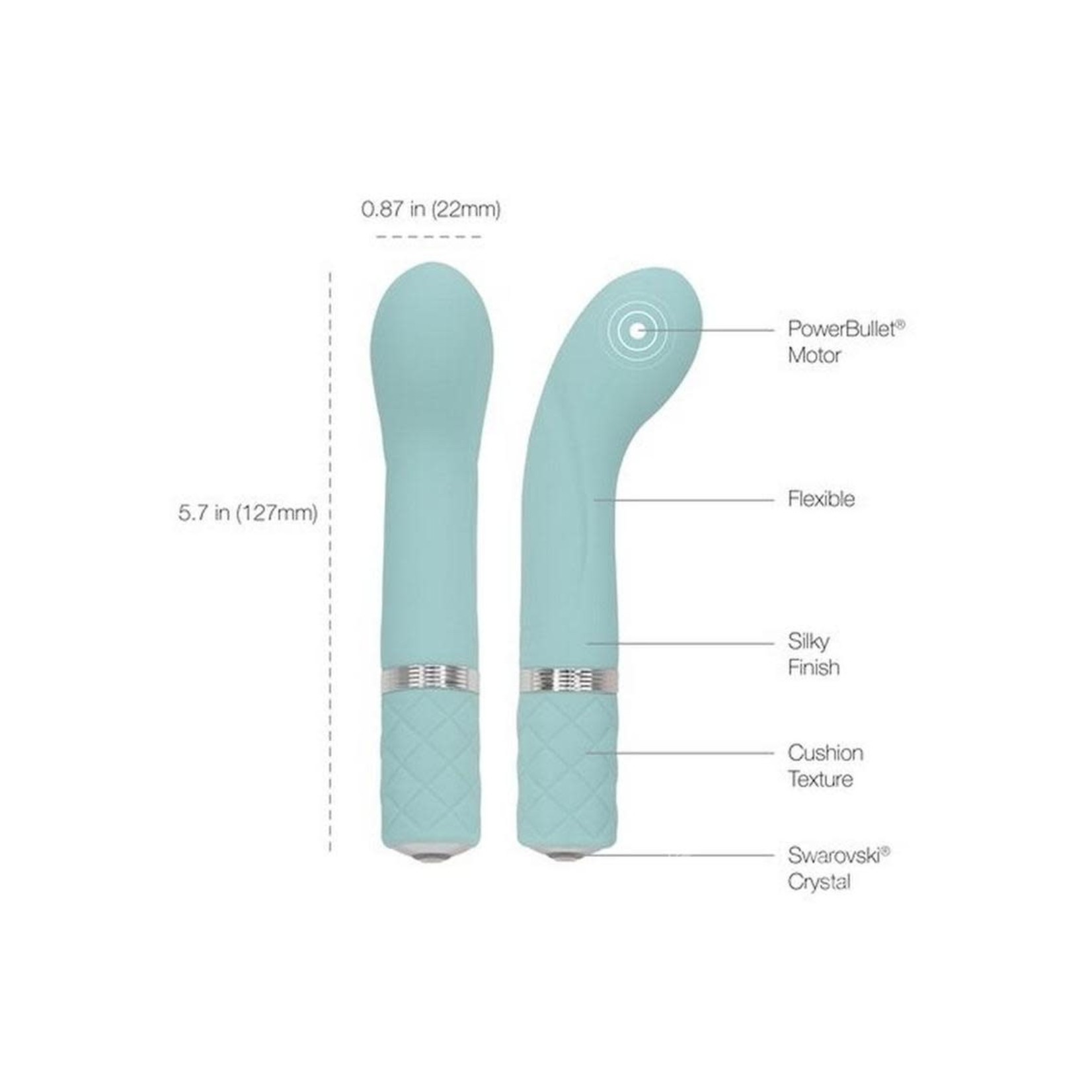 Pillow Talk Racy Mini Massager-Teal 5"