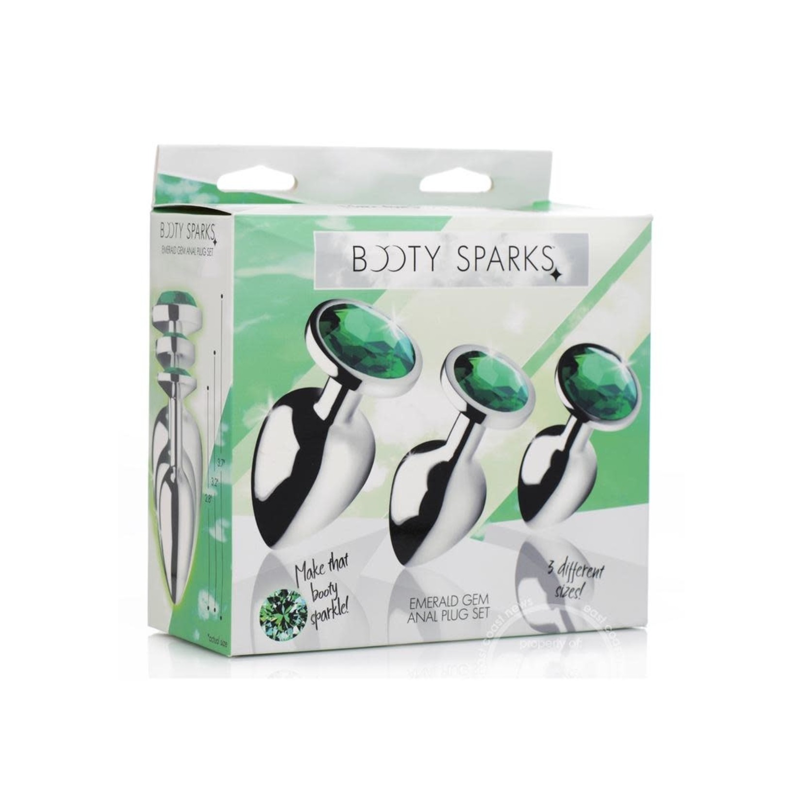 Booty Sparks Emerald Gem Anal Plug Set - Green