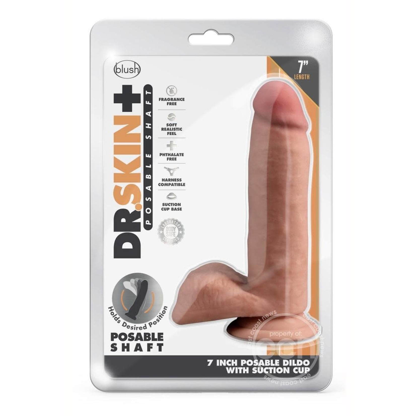 Dr. Skin Plus Posable Dildo 7in - Mocha