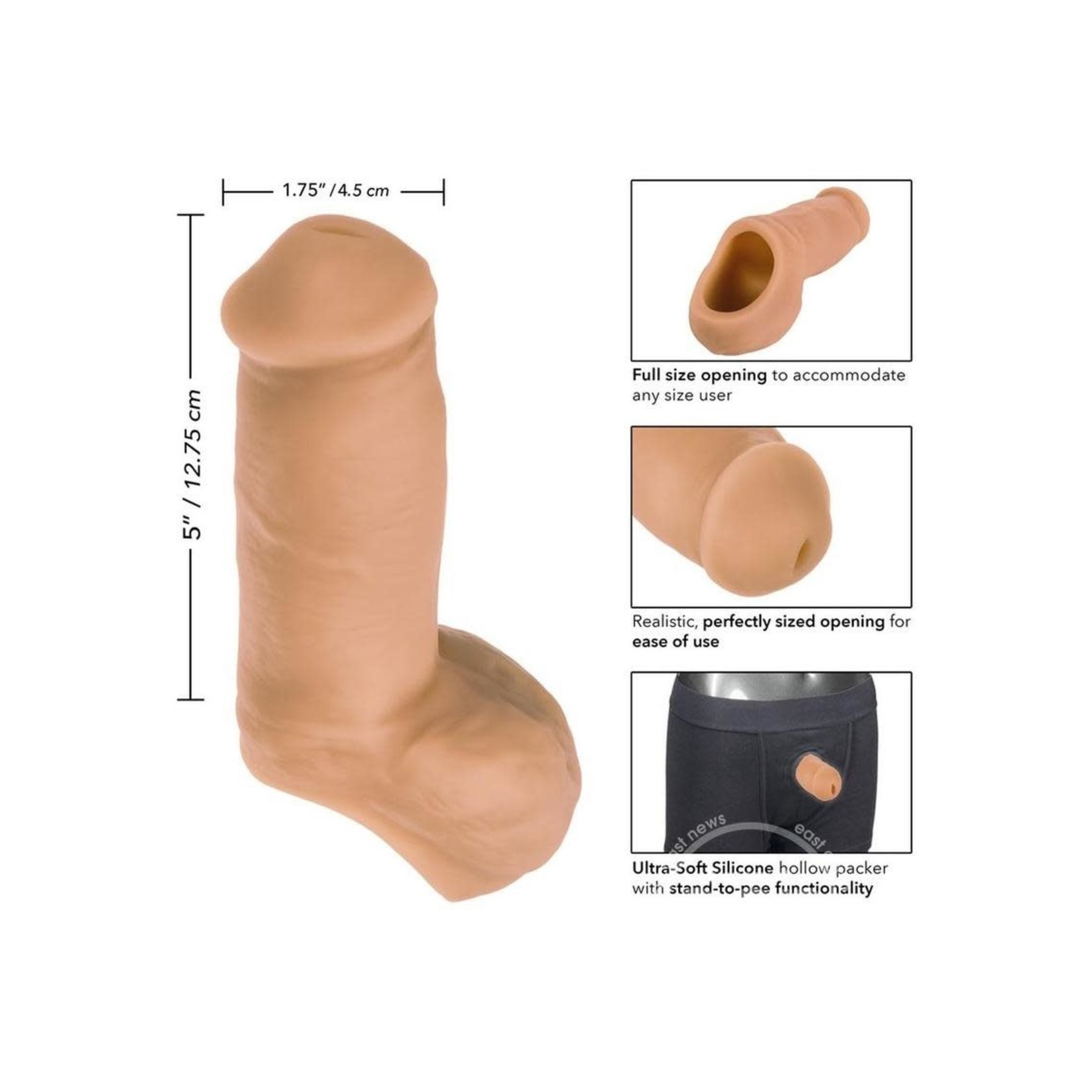 Packer Gear Ultra-Soft Silicone STP Hollow Packer 5in - Caramel