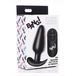 Bang! 21x Vibrating Silicone Rechargeable Butt Plug With Remote Control - Black