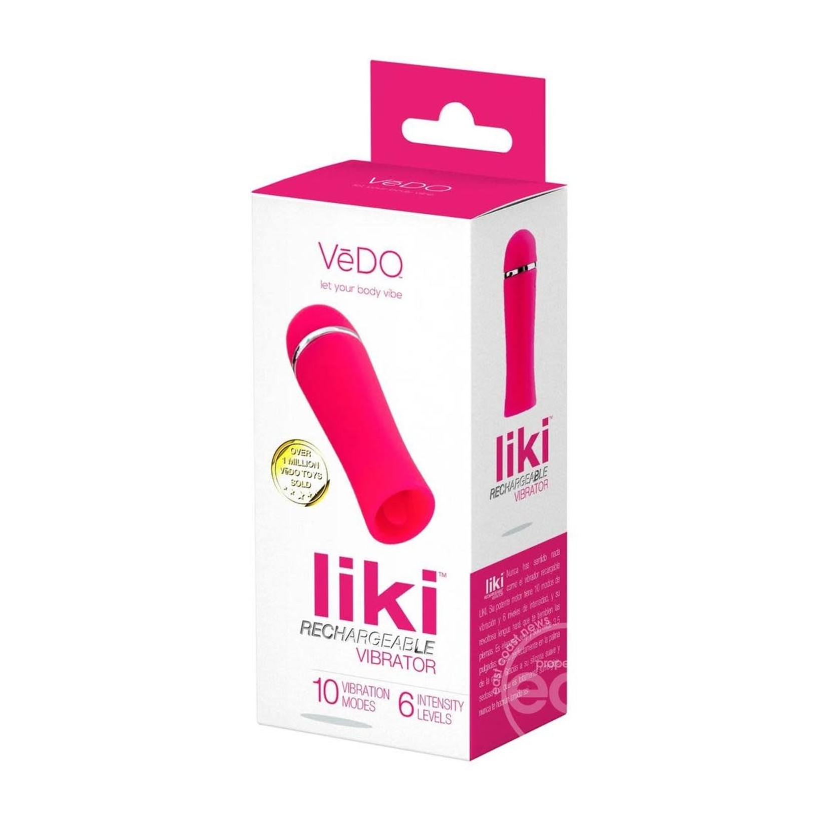 VeDO Liki Rechargeable Silicone Flicker Vibrator - Foxy Pink