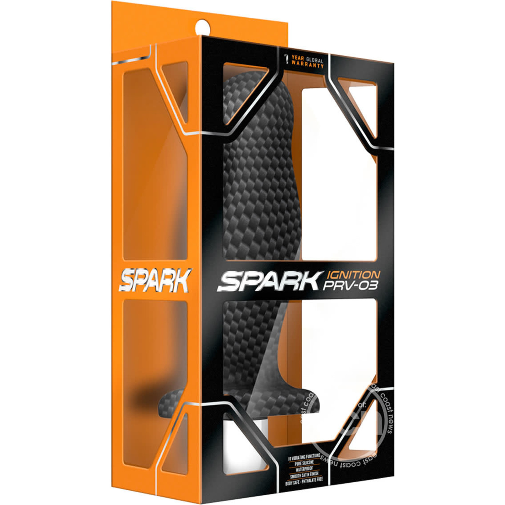 Spark Ignition PRV-03 Silicone Butt Plug - Carbon Fiber
