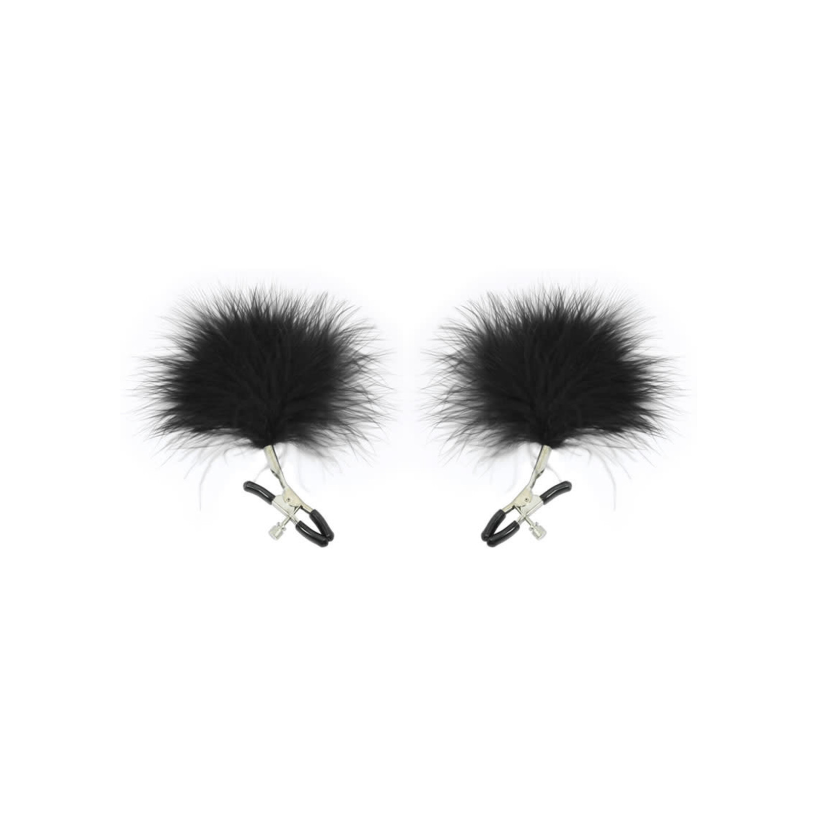 Sex & Mischief Feathered Nipple Clamps - Black