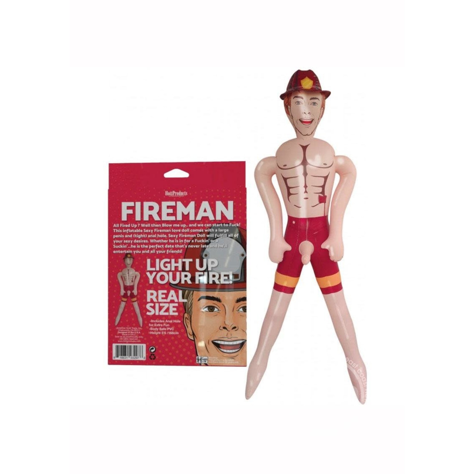 Fireman Blow-Up Doll 5.5ft - Vanilla