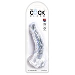 King Cock Dildo with Balls 7.5in - Clear