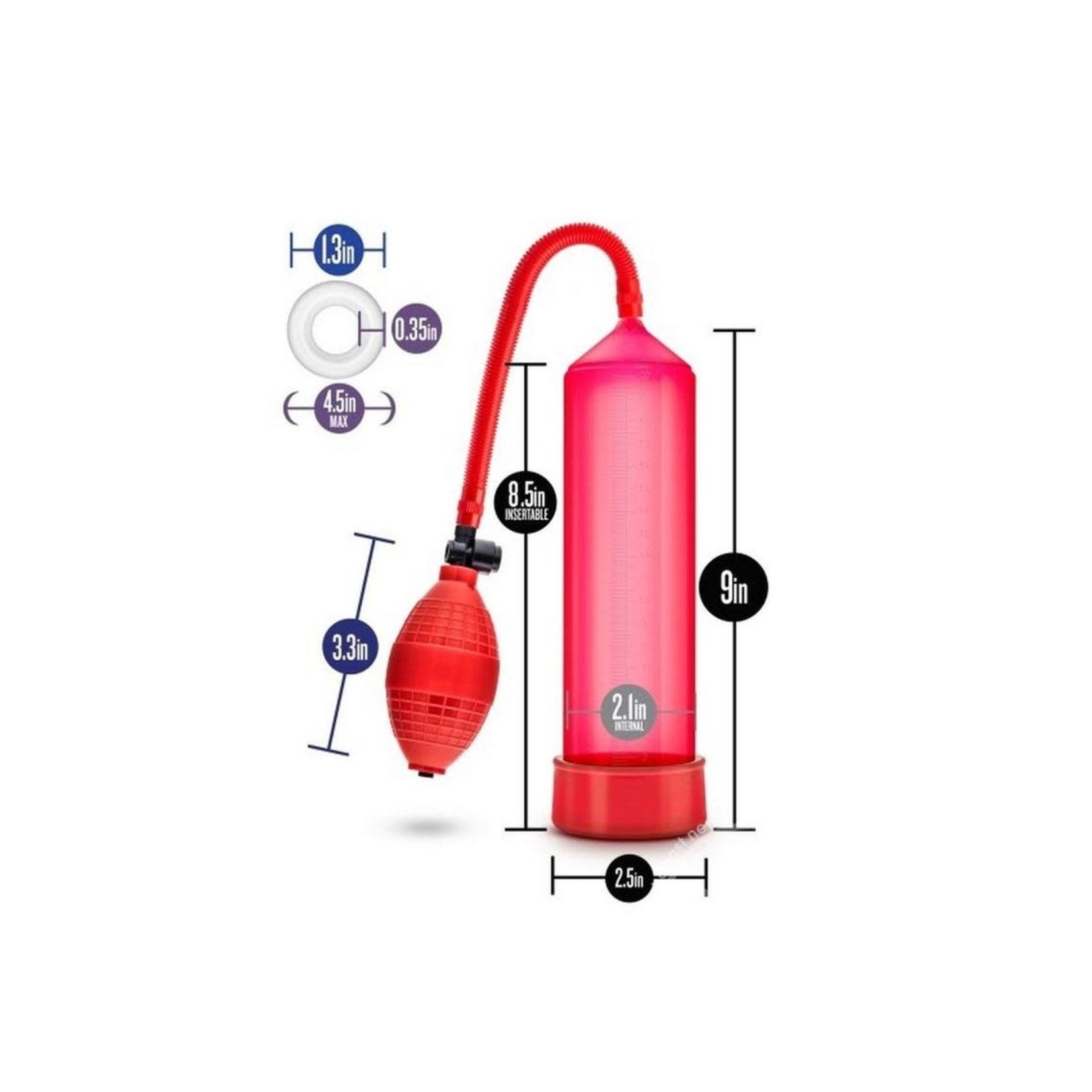 Performance VX101 Male Enhancement Penis Pump 9.5in - Red