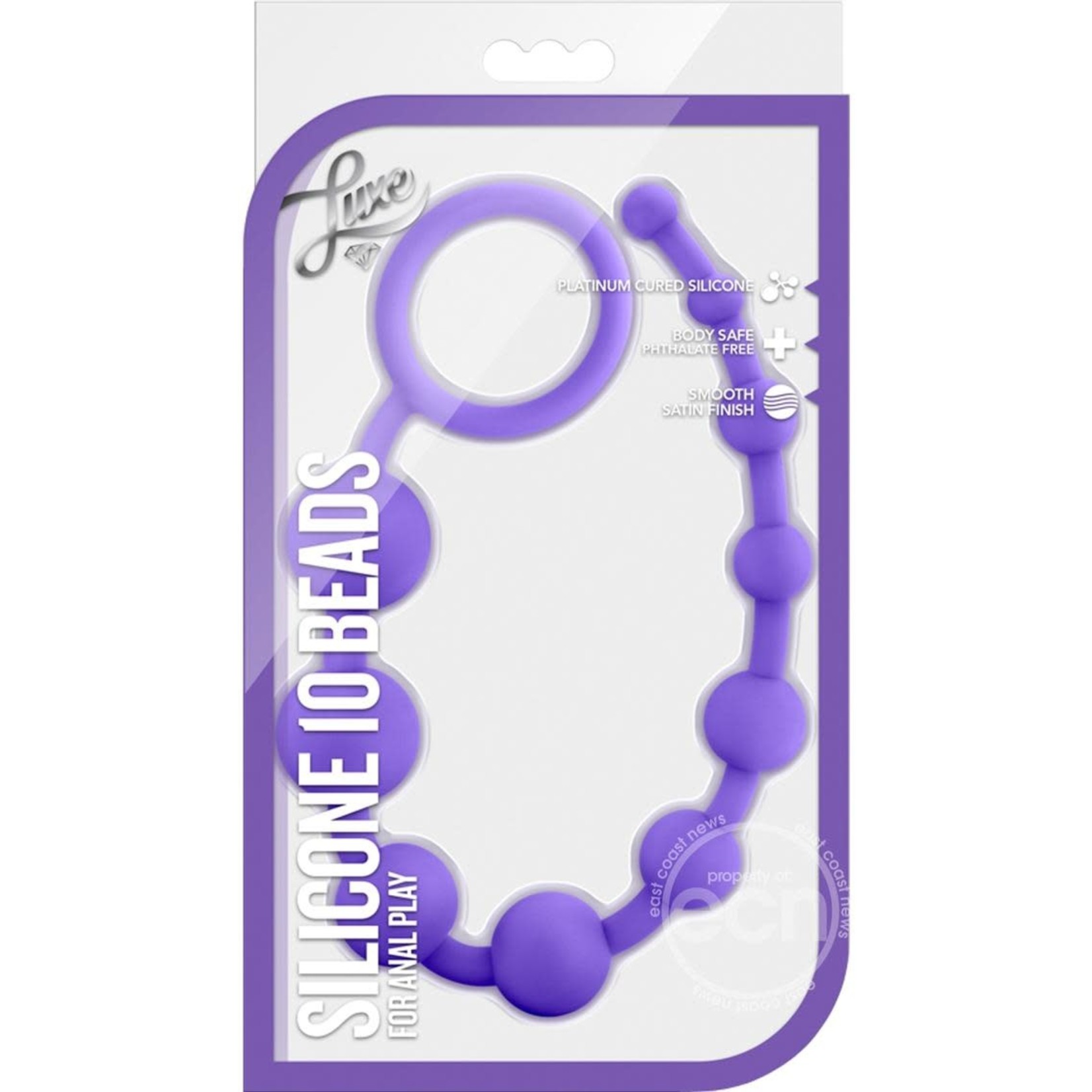 Luxe Silicone 10 Anal Beads - Purple