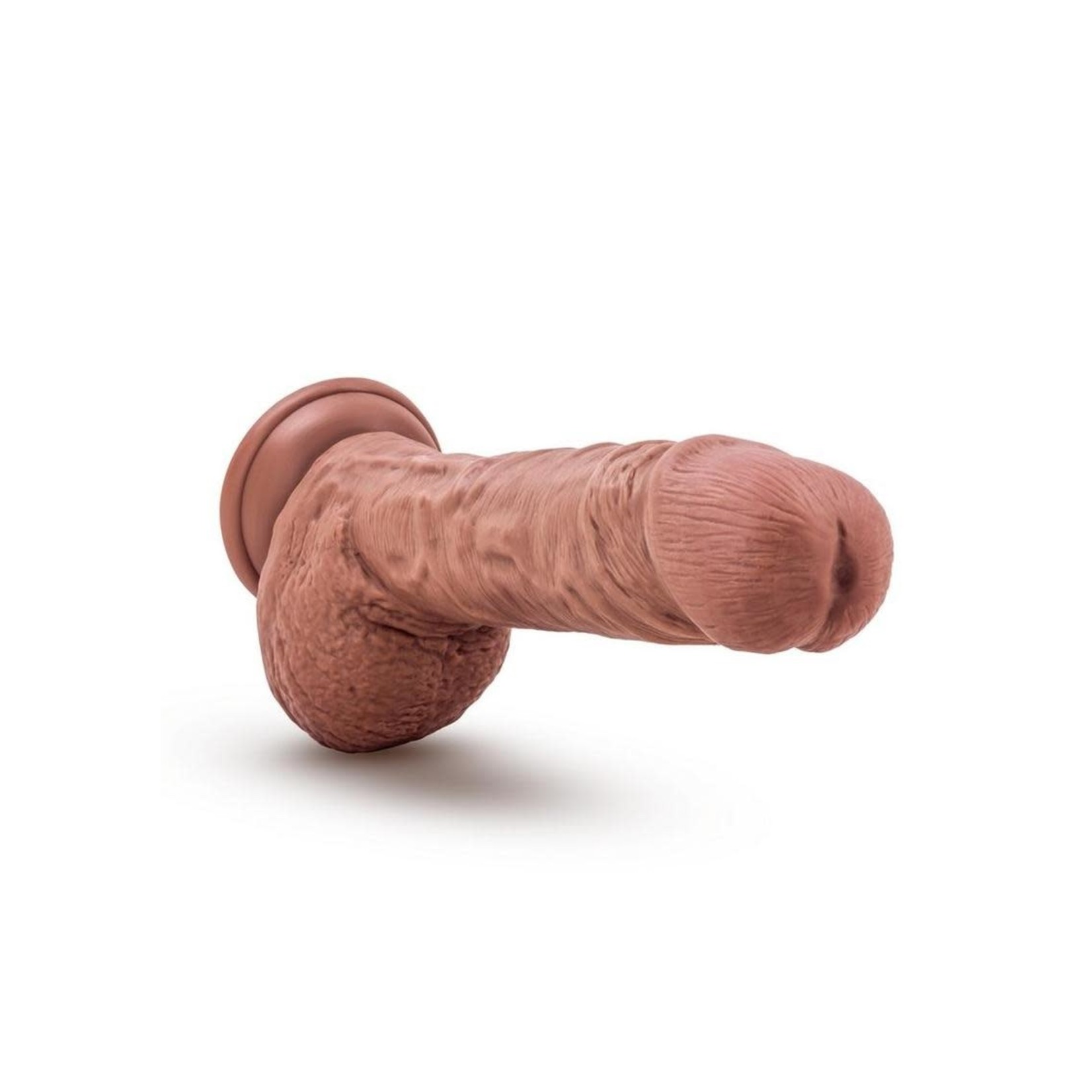 Au Naturel Big Billy Dual Dense Dildo with Balls 9in - Caramel