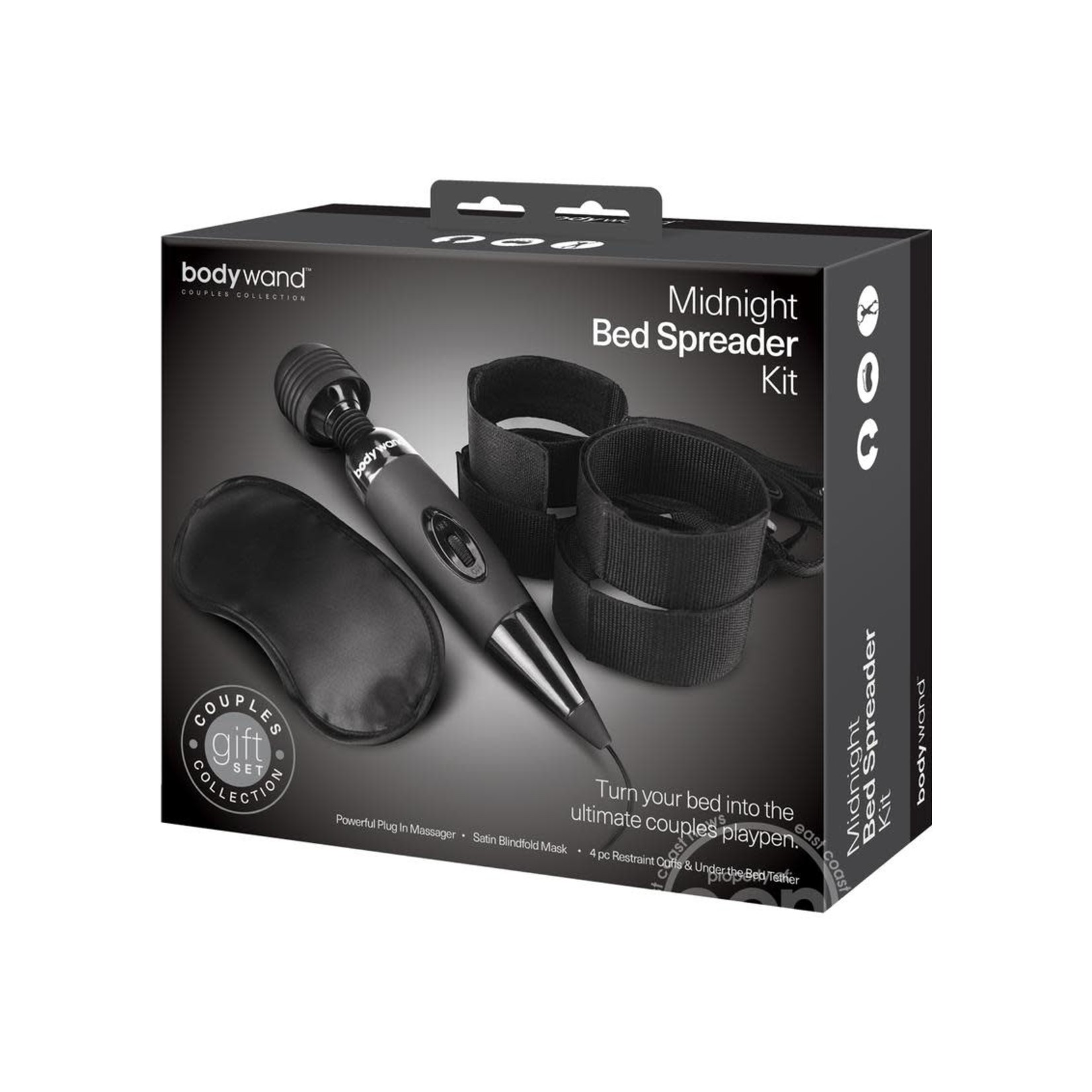 Bodywand Midnight Bed Spreader Kit Couples Collection Gift Set - Black