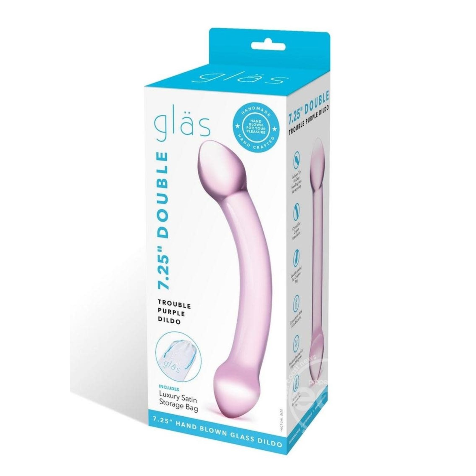 Glas Double Trouble Purple Dildo