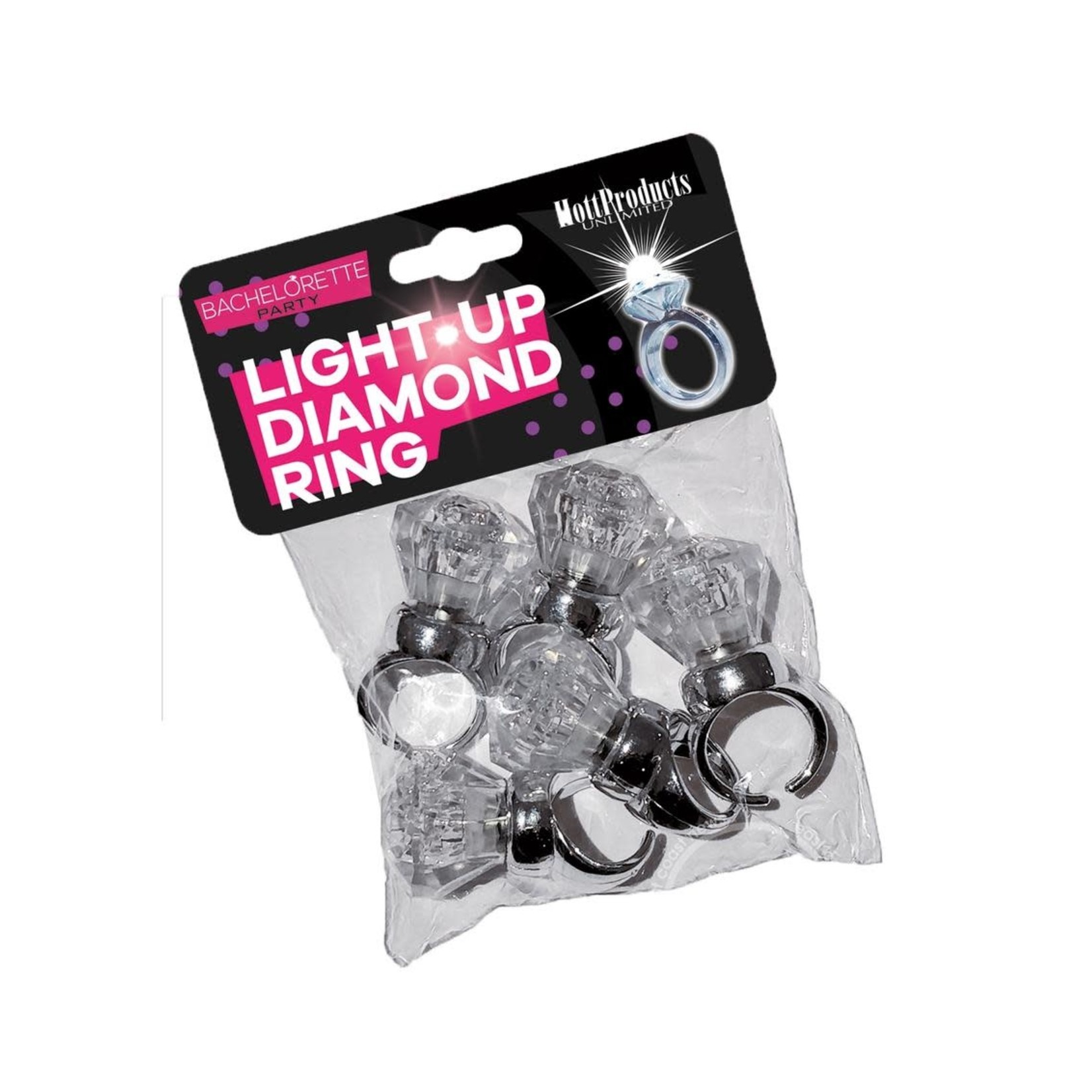 Bachelorette Party Light Up Diamond Ring 5 Per Pack