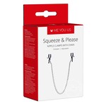 Kinx Squeeze & Please Adjustable Nipple Clamps With Chain - Silver