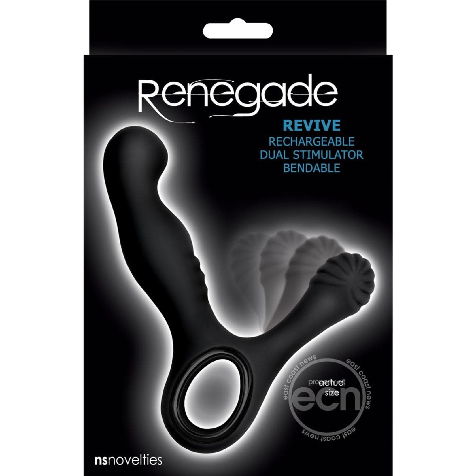 Renegade Revive Rechargeable Silicone Dual Stimulator Prostate Stimulator - Black