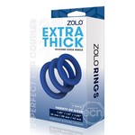 Zolo Extra Thick Silicone Cock Ring 3pk - Navy