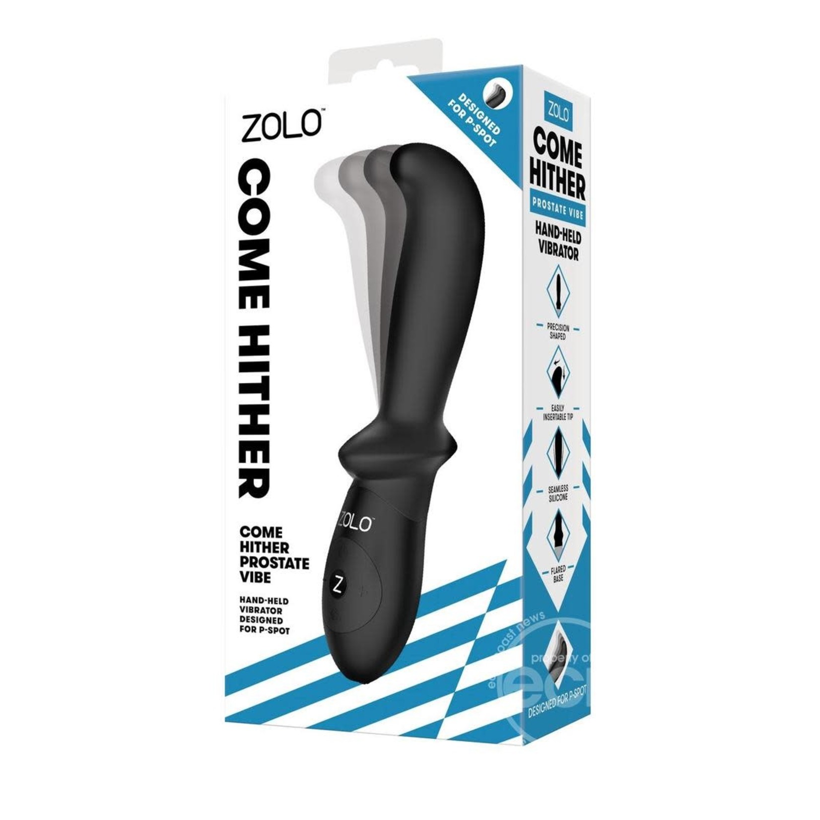 ZOLO Come Hither Prostate Silicone Rechargeable Anal Vibrator - Black