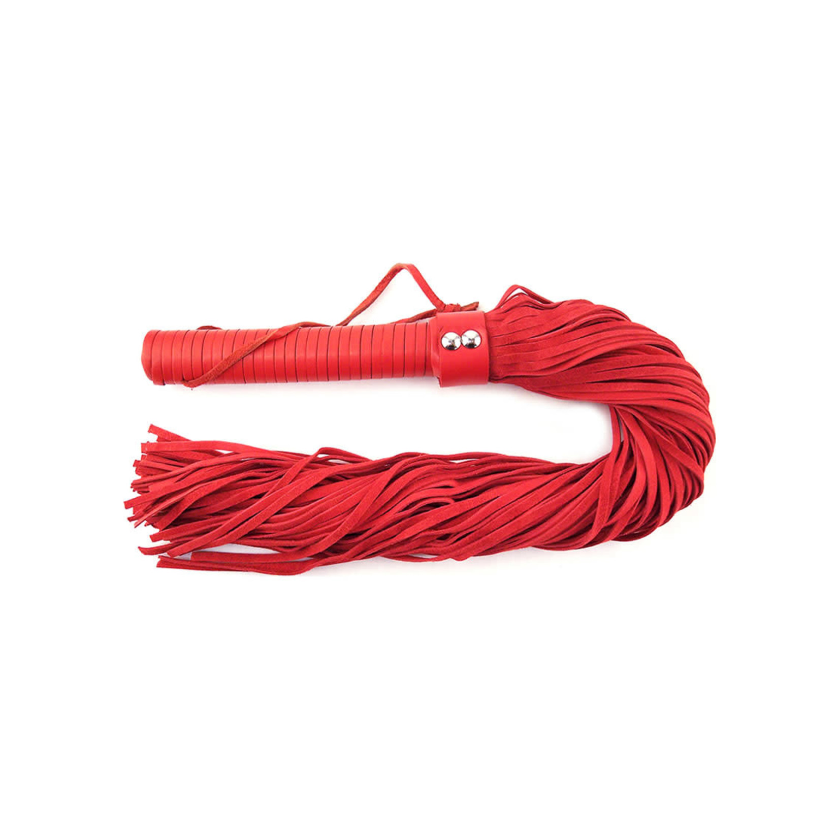 Rouge Suede Flogger with Leather Handle - Red