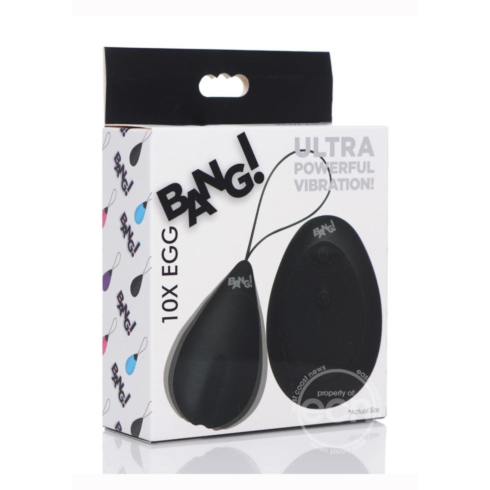 Bang 10X Rechargeable Silicone Vibrating Egg With Remote Control - Black