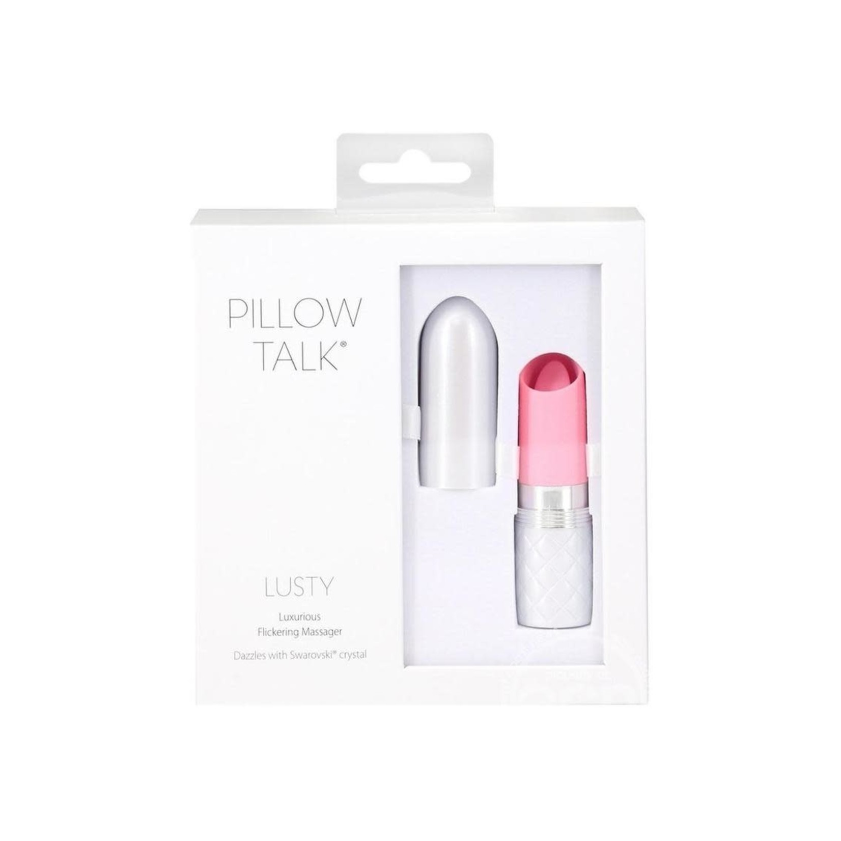 Pillow Talk Lusty Luxurious Rechargeable Silicone Flickering Massager - Pink/White