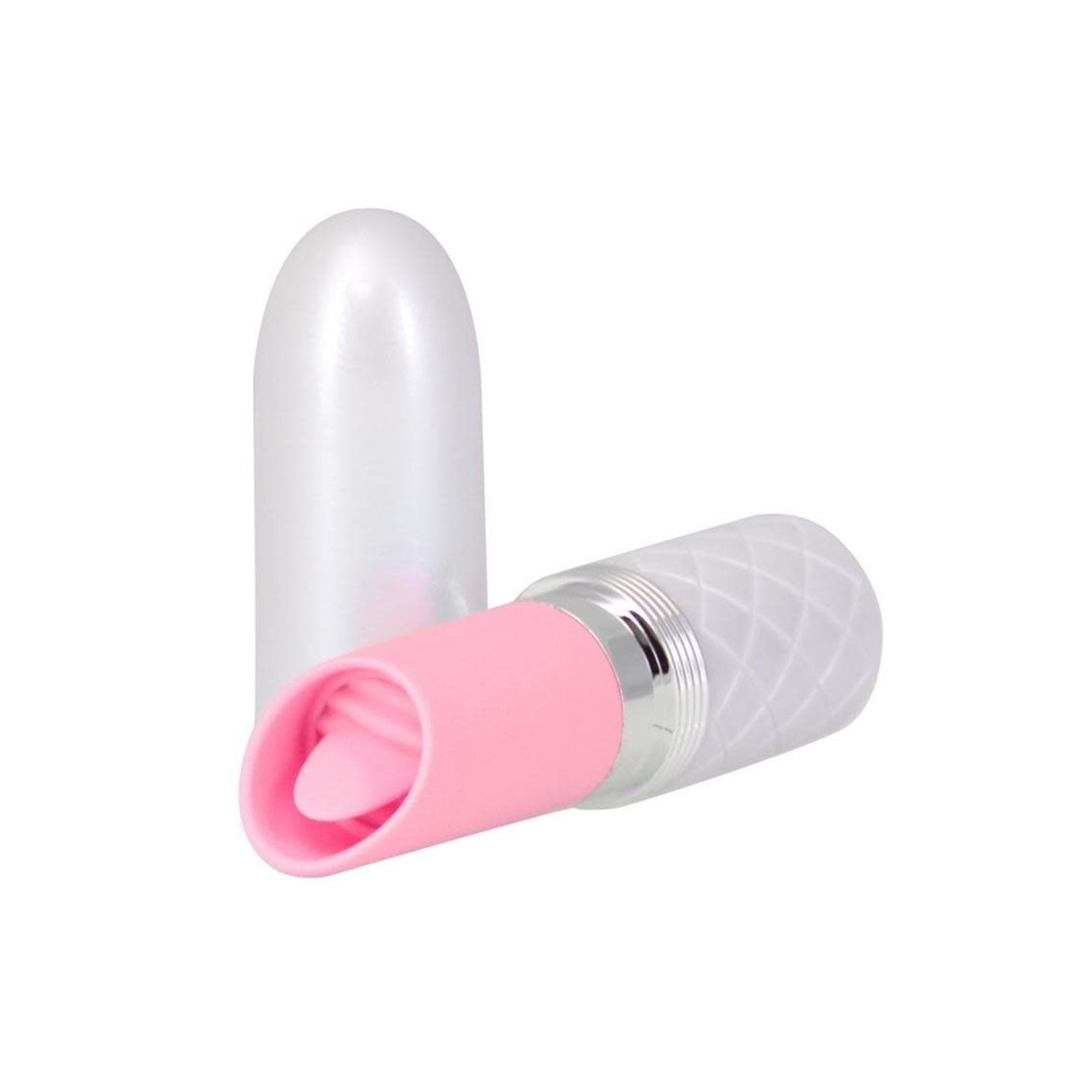 Pillow Talk Lusty Luxurious Rechargeable Silicone Flickering Massager - Pink/White