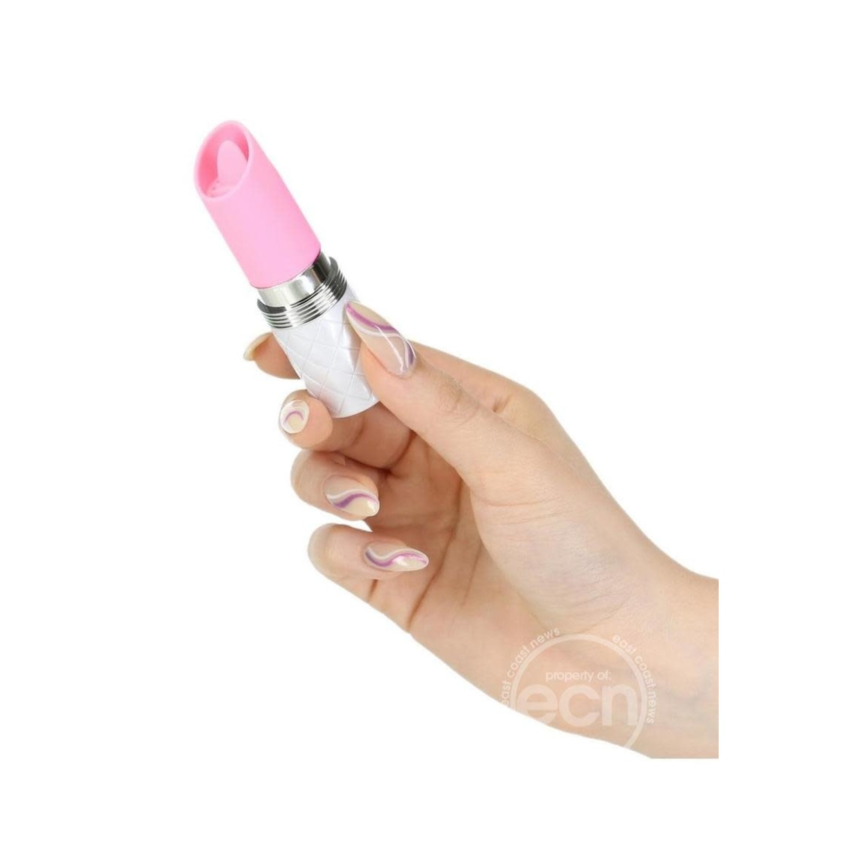 Pillow Talk Lusty Luxurious Rechargeable Silicone Flickering Massager - Pink/White