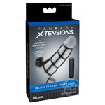 Fantasy Xtensions Silicone Deluxe Power Vibrating Cock Cage Black