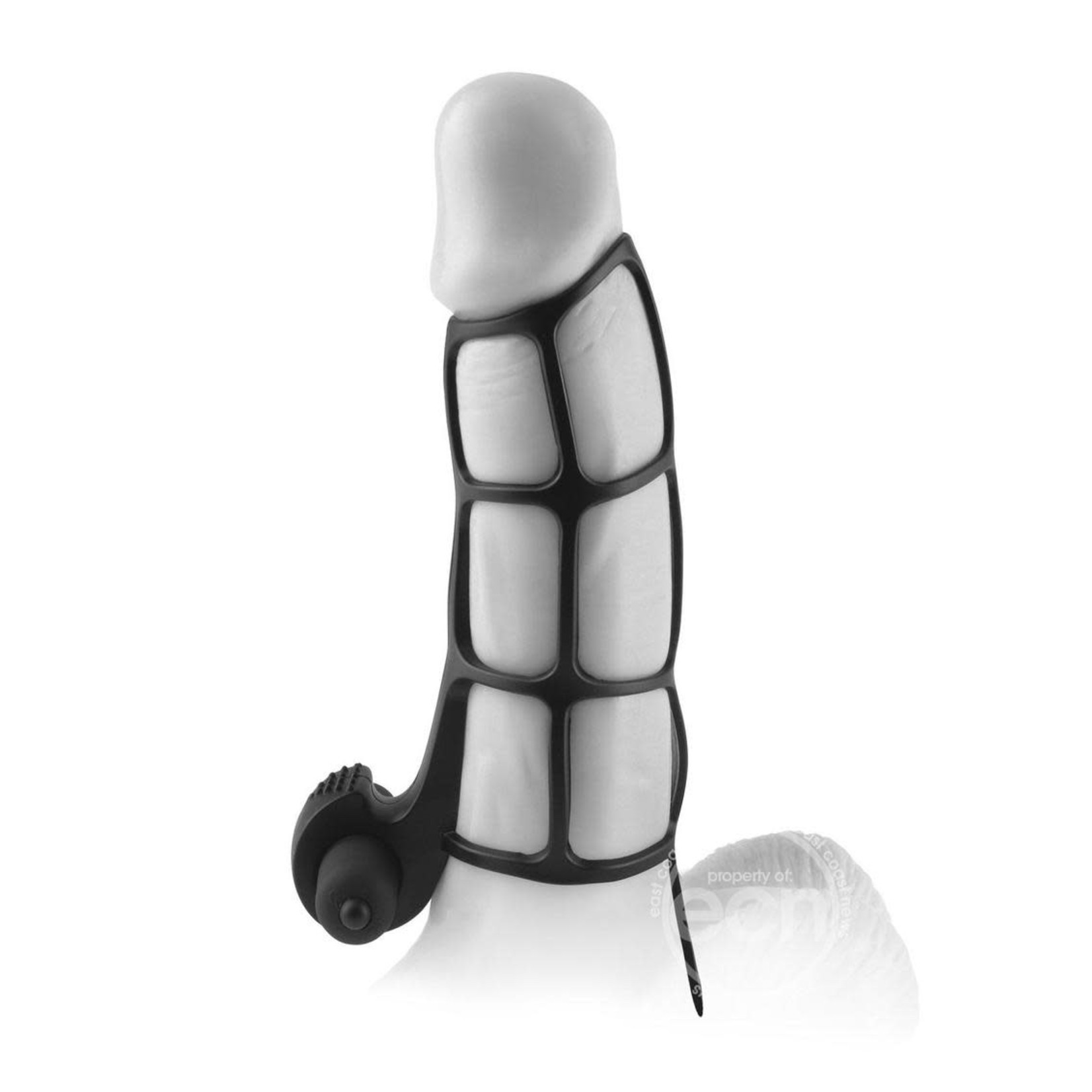 Fantasy Xtensions Silicone Deluxe Power Vibrating Cock Cage Black