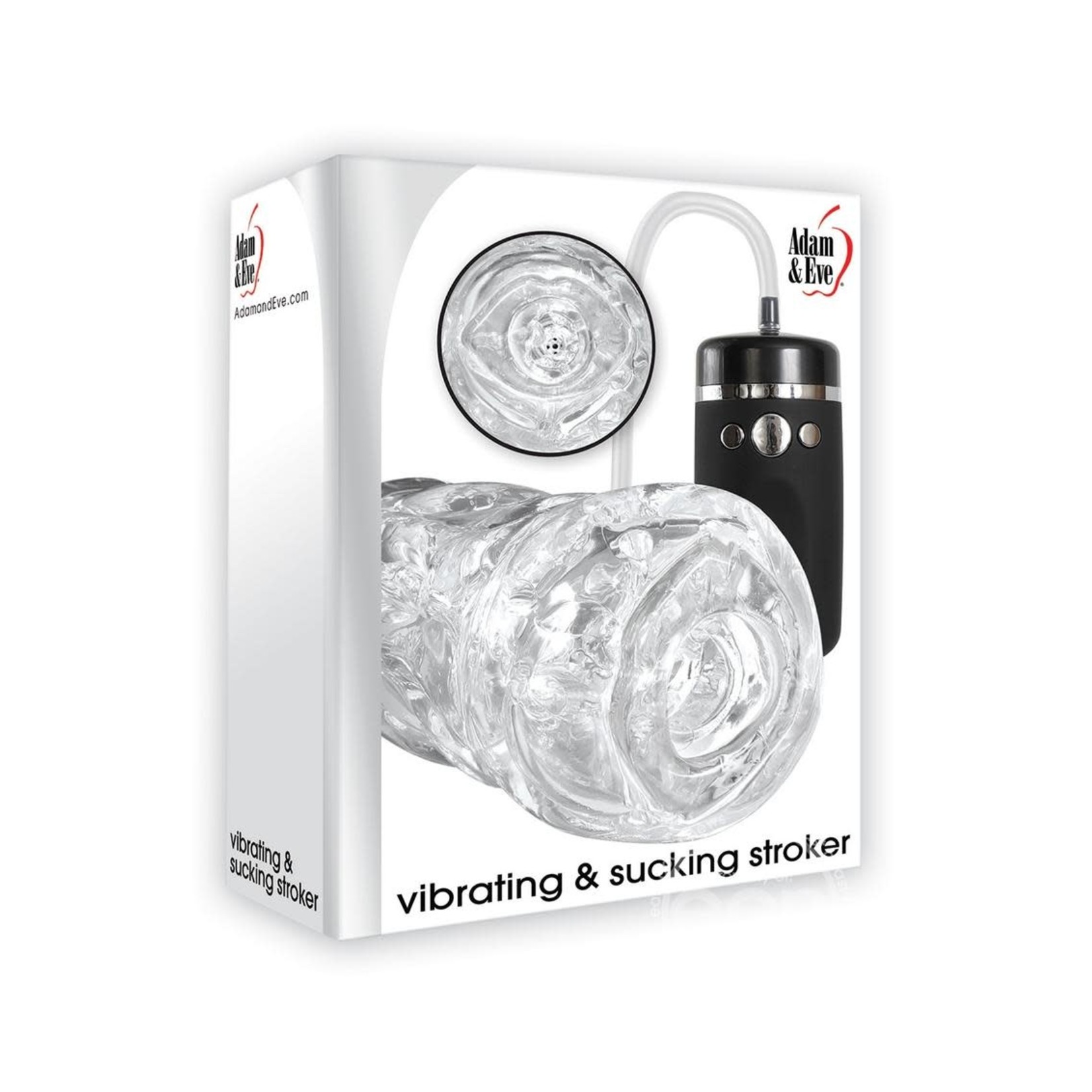 Adam & Eve Vibrating And Sucking Stroker With Remote Control - Clear