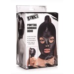 Strict Brunette Ponytail Bondage Hood - Black