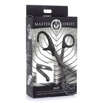 Master Series Snip Heavy Duty Bondage Stainless Steel Scissors with Clip - Black
