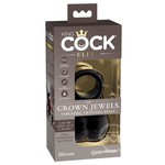 King Cock Elite Crown Jewels Vibrating Rechargeable Silicone Balls and Cockring - Black