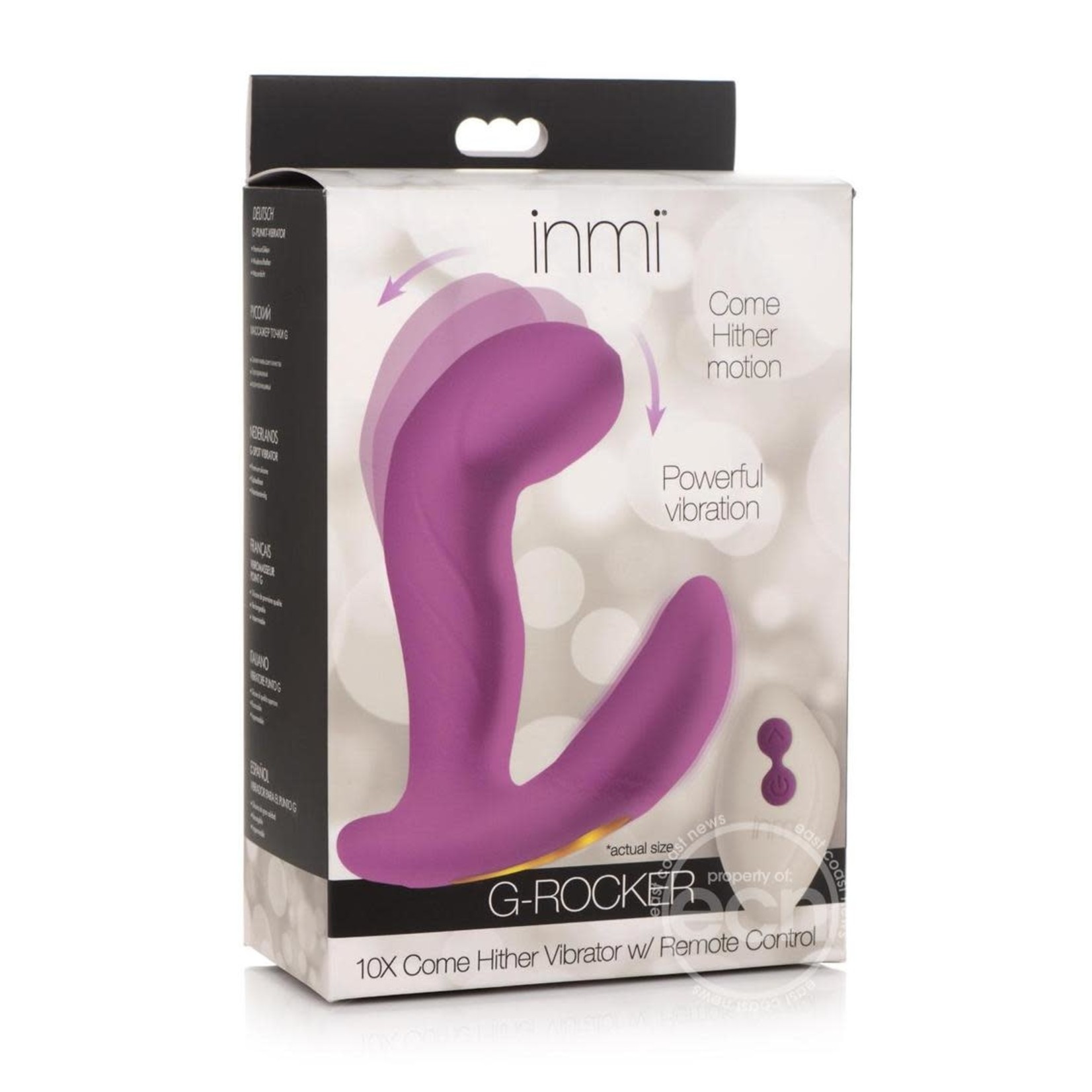 Inmi G-Rocker Come Hither Rechargeable Silicone Vibrator with Remote Control - Purple