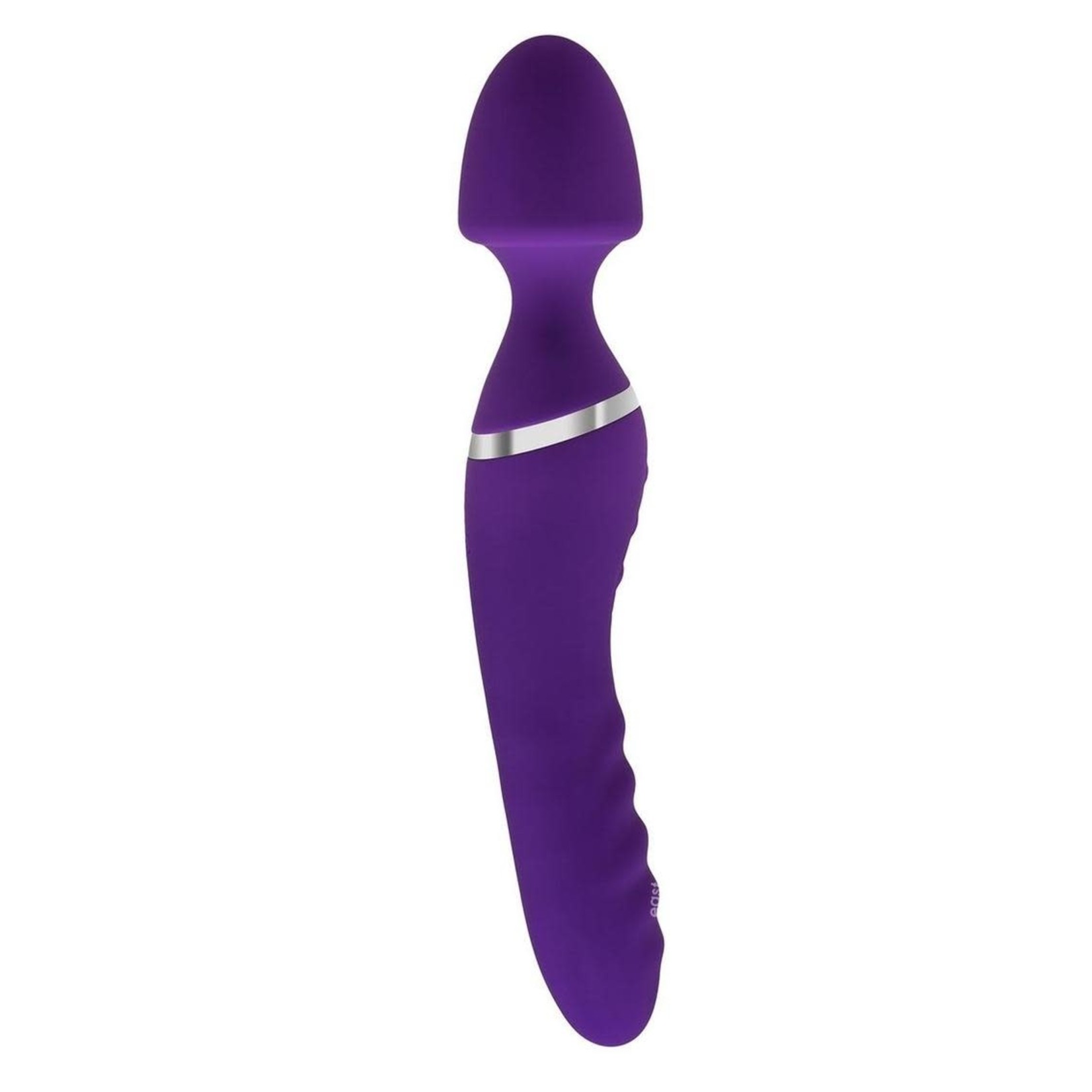 Adam & Eve The Dual End Twirling Wand Rechargeable Silicone Heating Vibrator - Purple